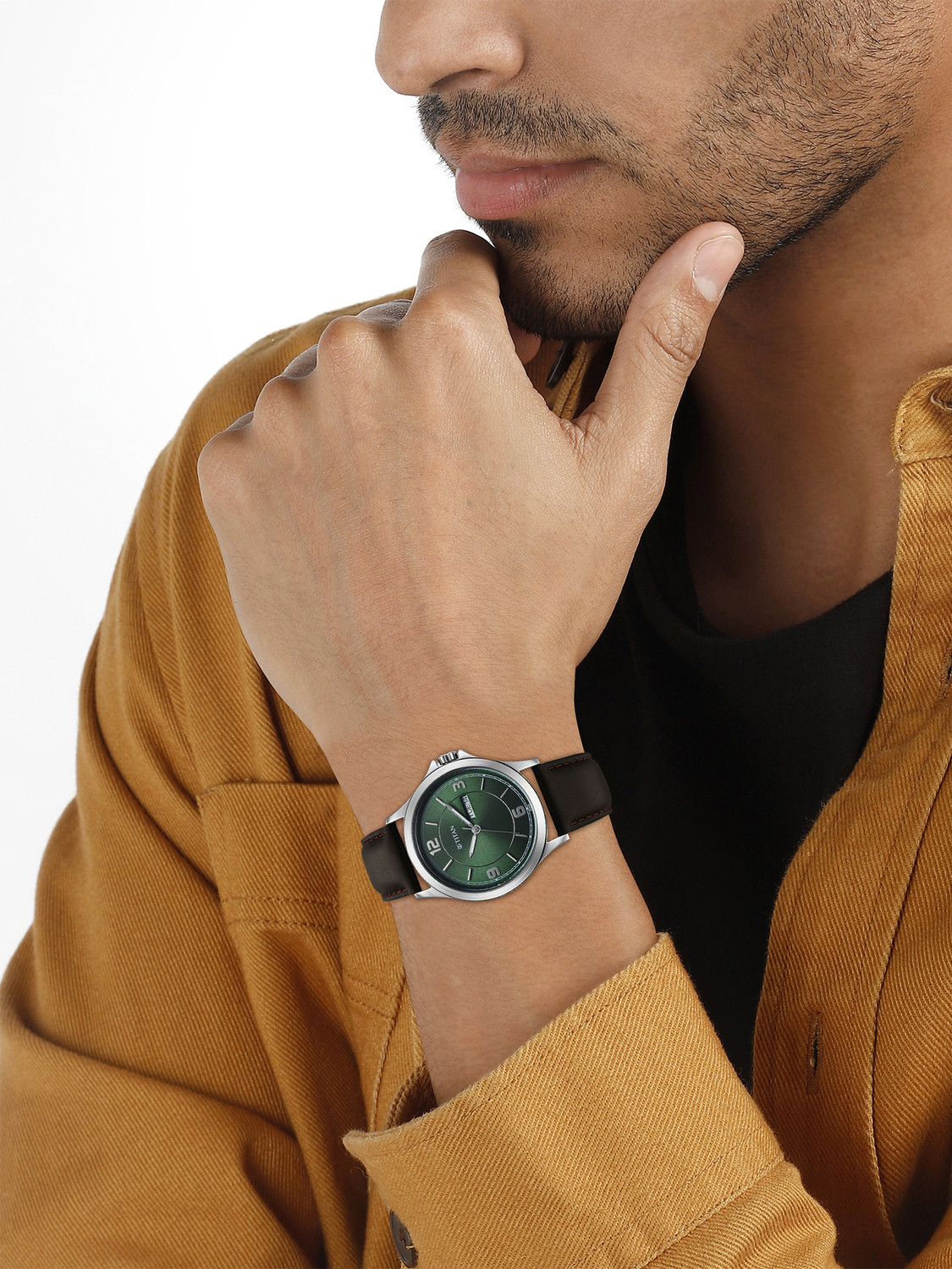 Image of Titan Neo Arabic Titan Neo Arabic Quartz Green Round Dial Men's Watch / Analog Watch - For Men