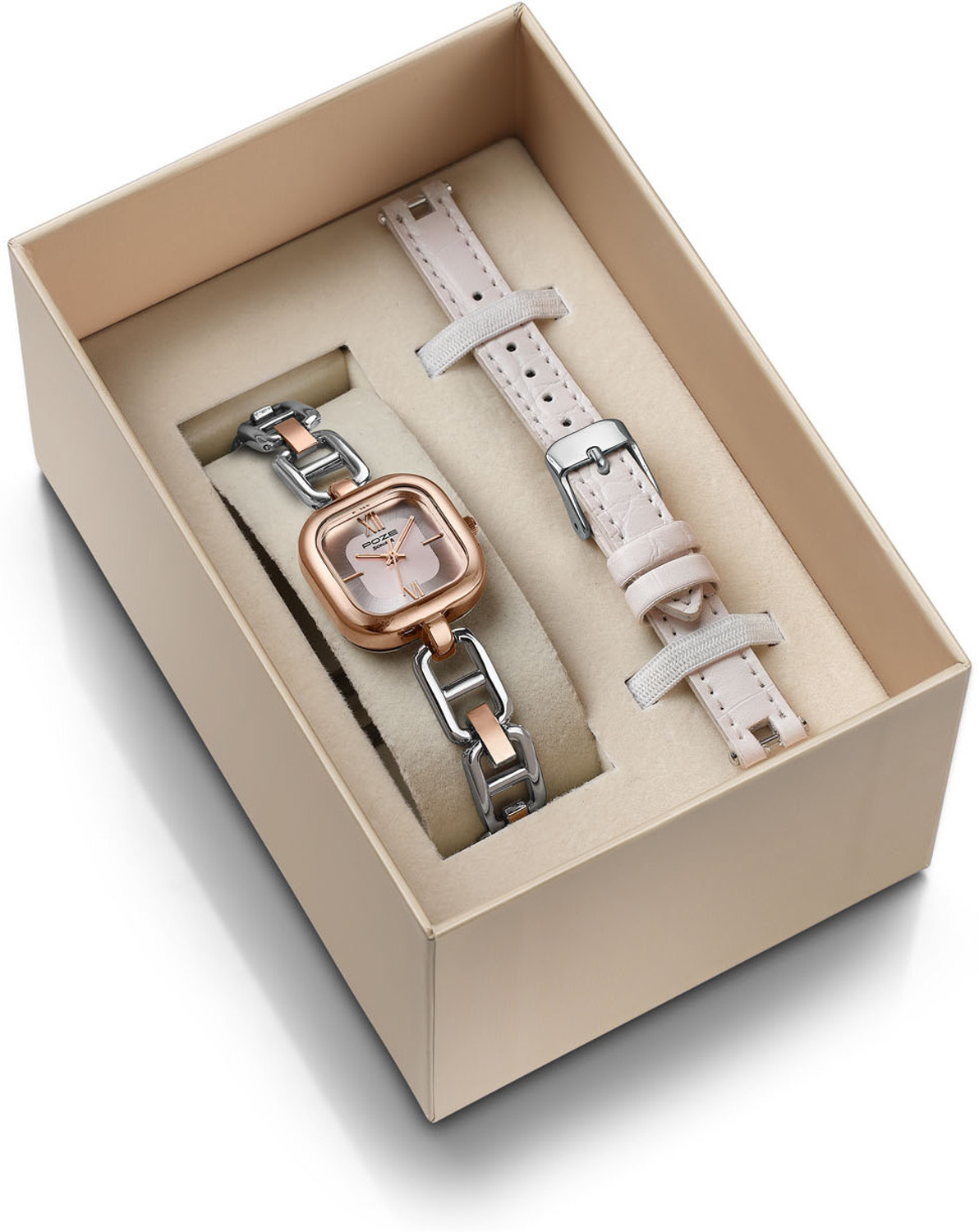 Image of SONATA Poze Drop 9.2 Poze 9 Quartz Beige Dial IPG & Taupe Alloy Strap Analog Watch - For Women