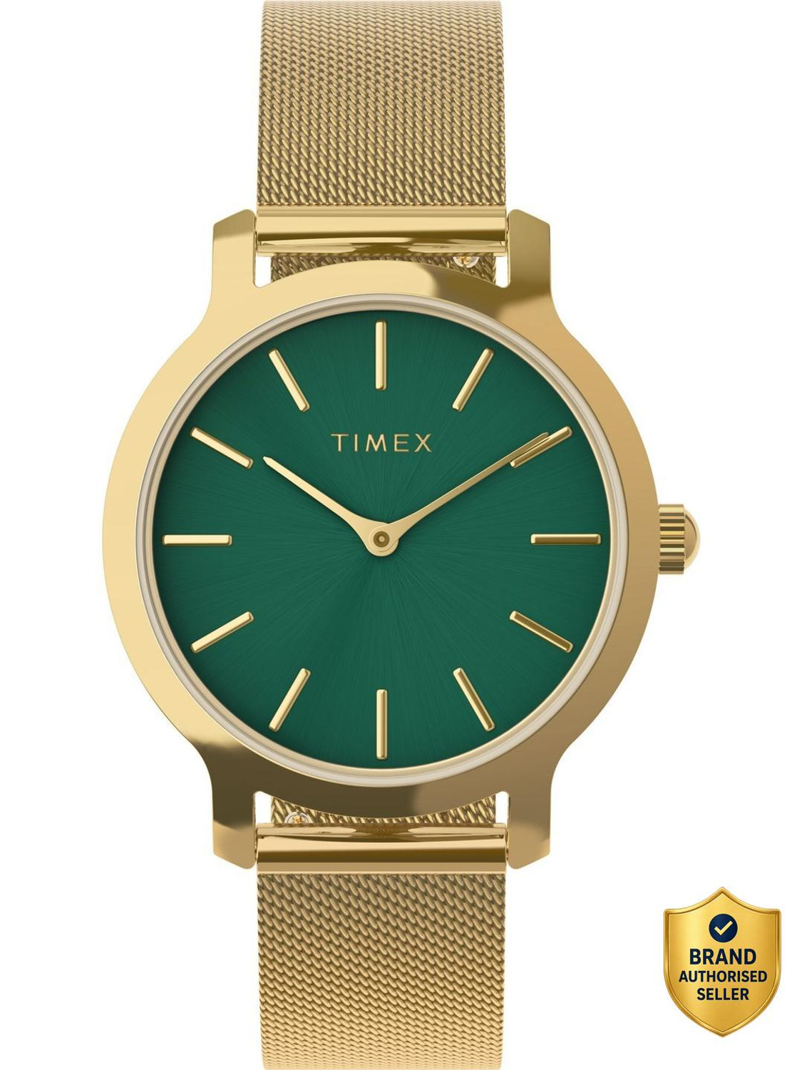 Image of TIMEX TW2W87300UJ Transcend Round 31mm Green Dial Analog Watch - For Women