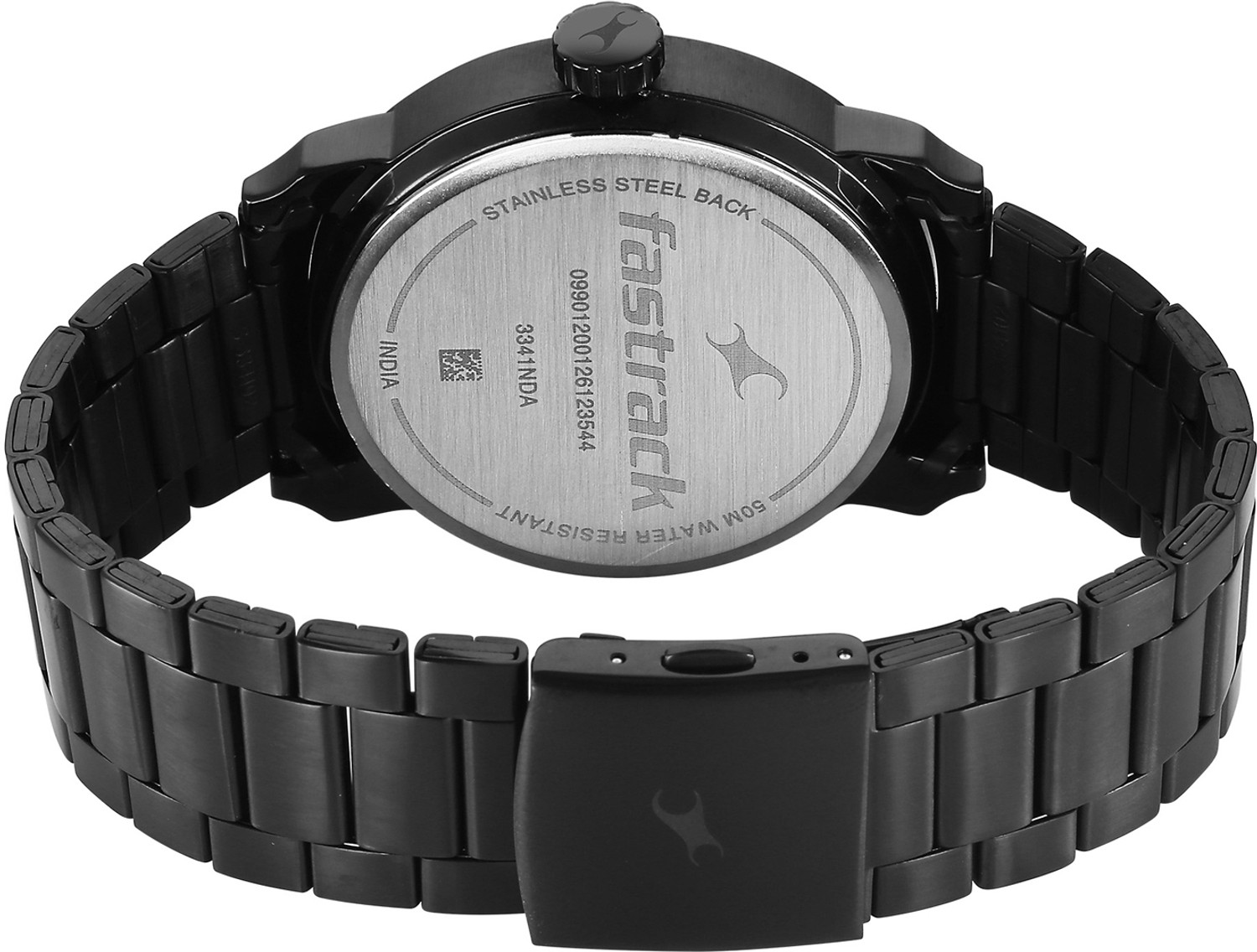 Image of Fastrack Fastrack Pulse IV Quartz Black Dial Black Stainless Steel Strap Analog Watch - For Men