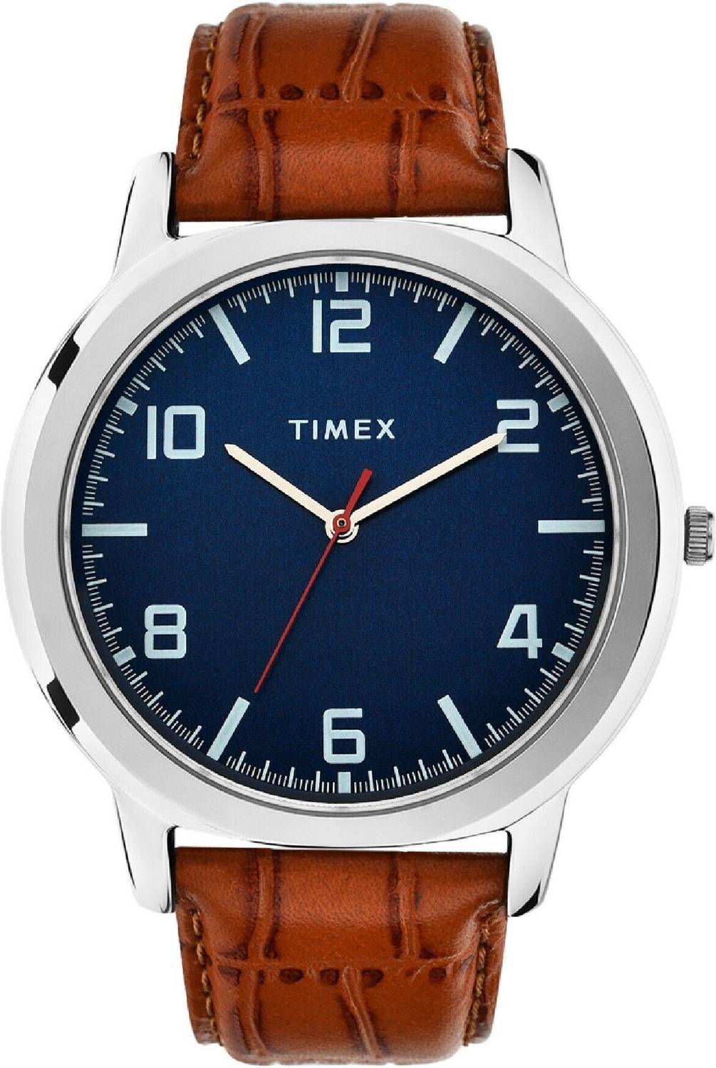 TIMEX Navy Dial Leather Strap Analog Watch - Blue - Image 2