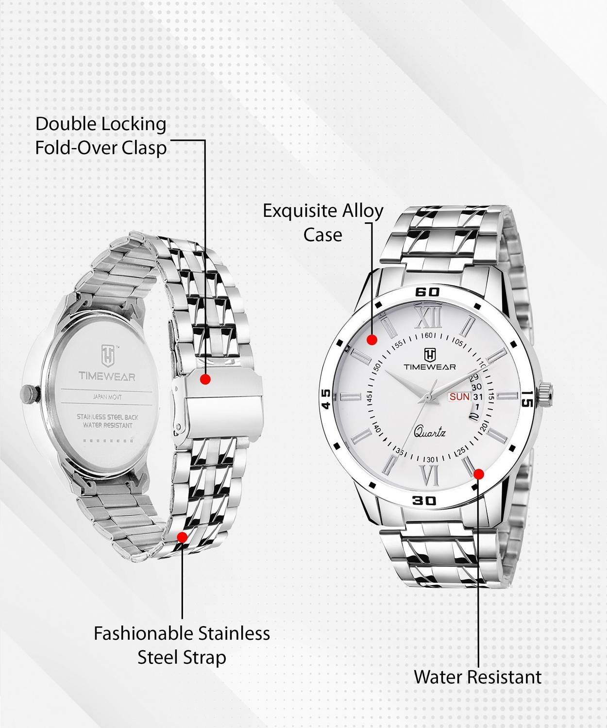TIMEWEAR 221WDTG Men's Stainless Steel Analog Watch - Image 2