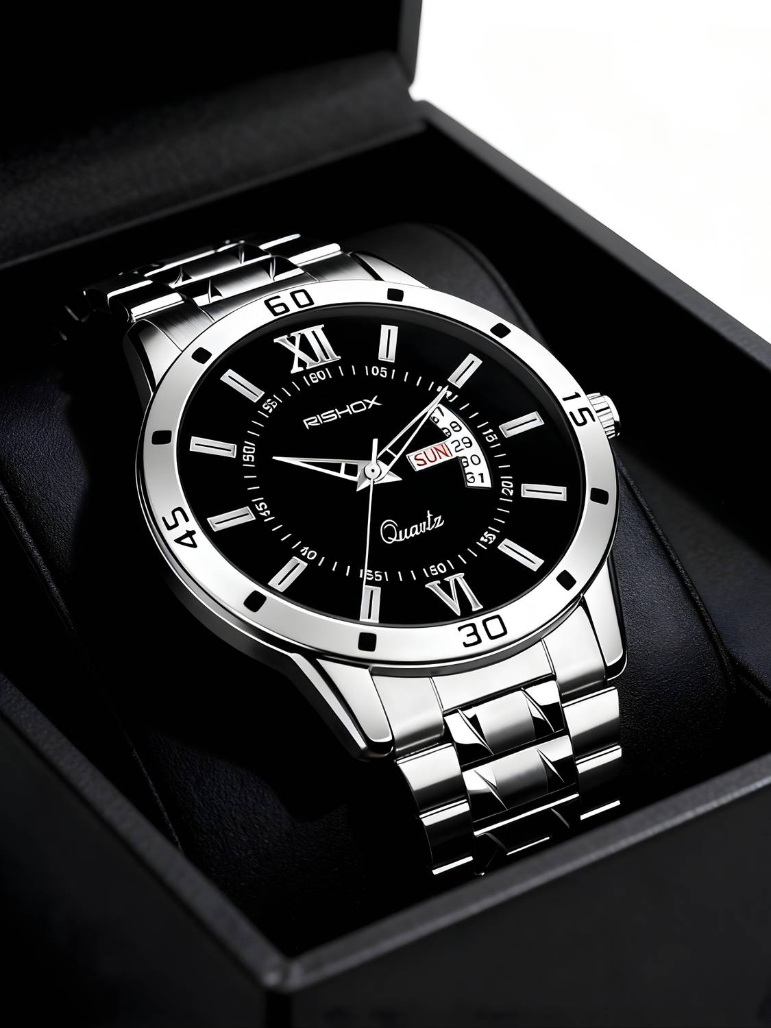 Rishox RX-20 Chain-DD Rishox Elegant Quartz Watch For Men With Day