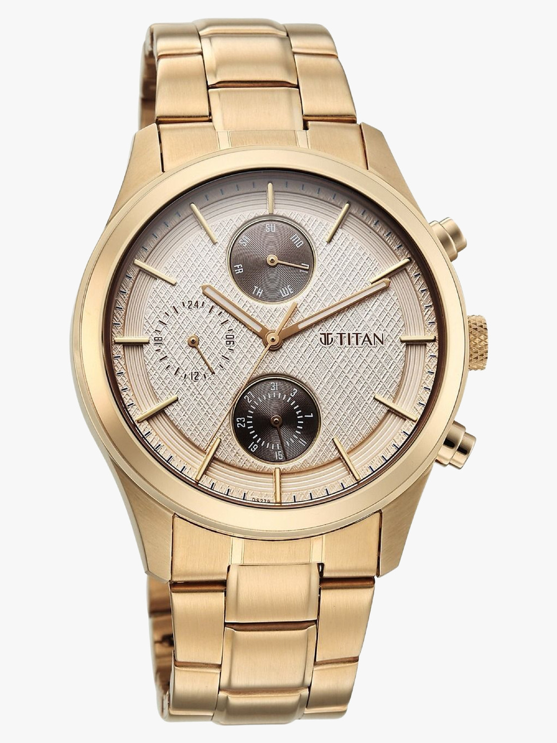 Image of Titan Titan Classique Neo Splash Classique Neo Splash with Cream Dial C Gold Stainless Steel Strap Analog Watch - For Men