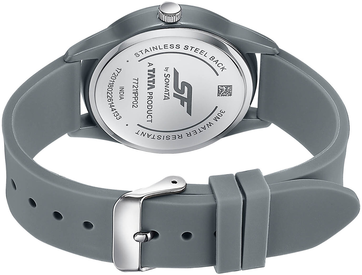 Image of SONATA SF Field watch SF Field Analog Black Dial Dark Grey Silicon Strap Analog Watch - For Men