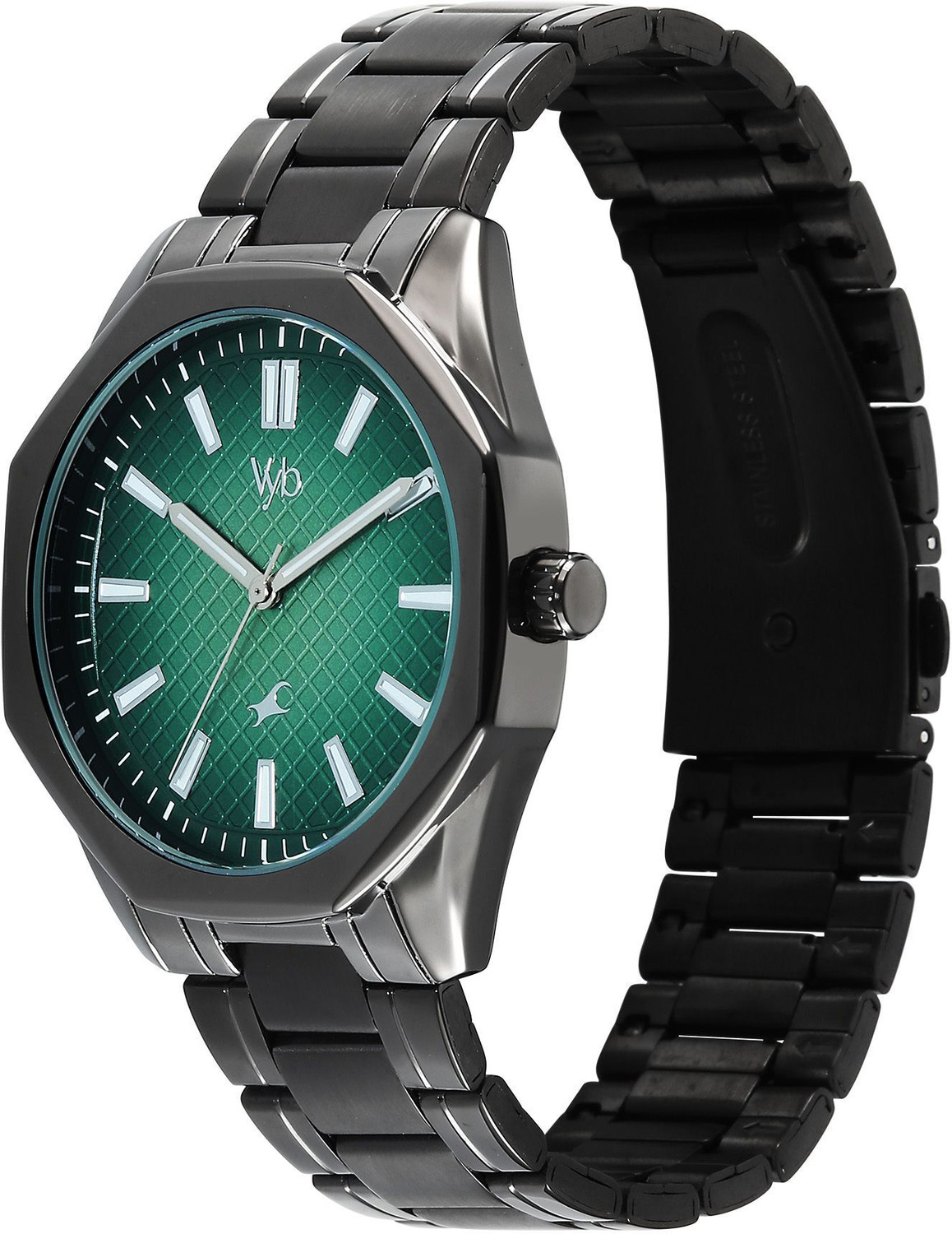 Image of Fastrack Vyb Quest Fastrack Vyb Quest Quartz Green Dial Grey Strap Analog Watch - For Men