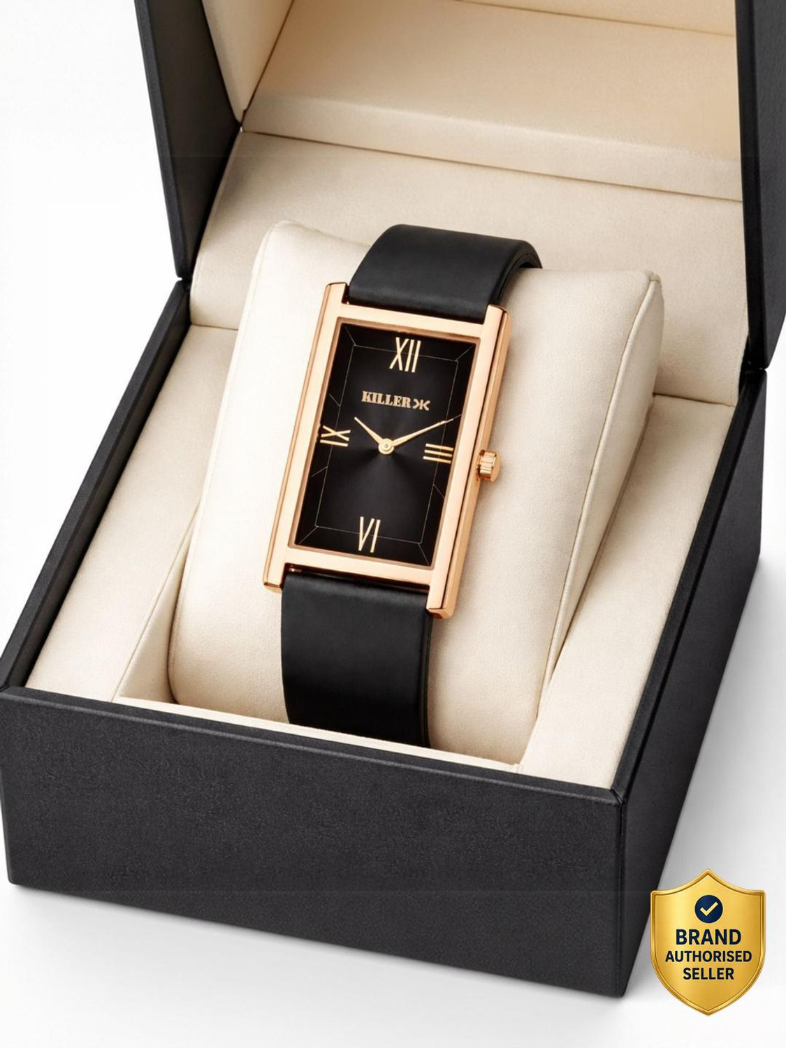 Image of KILLER Luxury Black Watch with Soft Silicone Strap & Slim Profile Analog Watch - For Men