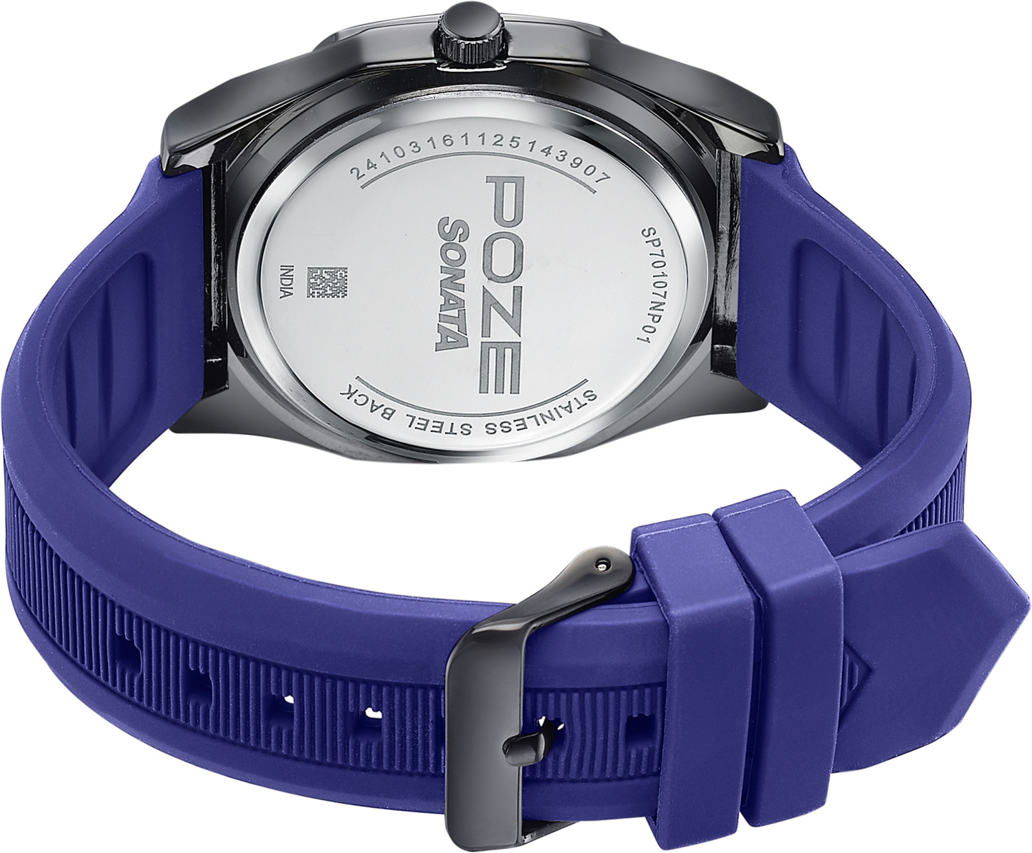 Image of SONATA Poze 8 Sonata Poze 8 Quartz D.Blue Dial D. Blue Silicon Strap Analog Watch - For Men