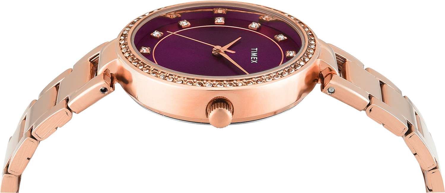 Image of TIMEX TWEL18726 Trendline Round 35mm Purple Dial Analog Watch - For Women