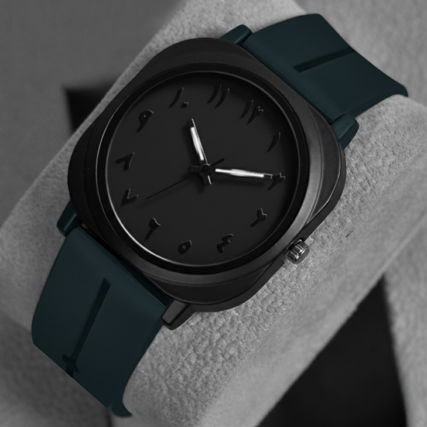 Image of Shivark SL-57 Silicone Strap And Arabian Black Dial Analog Watch - For Men
