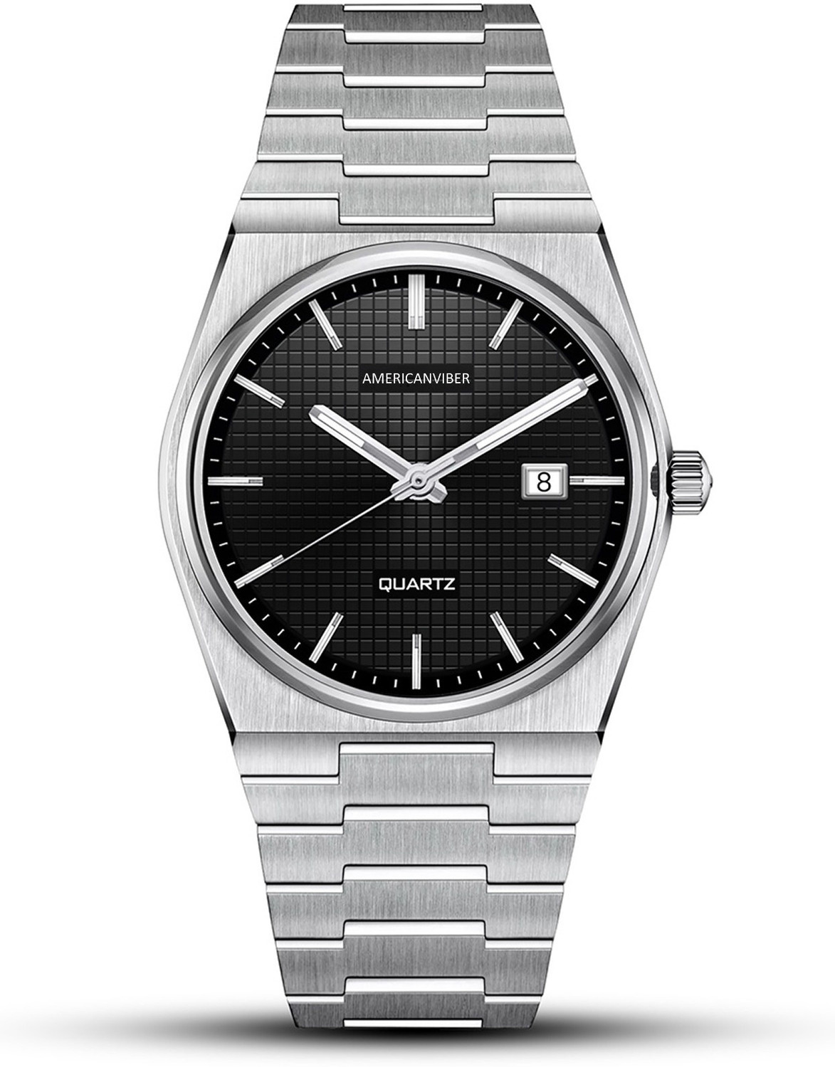 Image of Americanviber Premium Stainless Steel Men's Watch | Adjustable Lock | Date Display Analog Watch - For Men