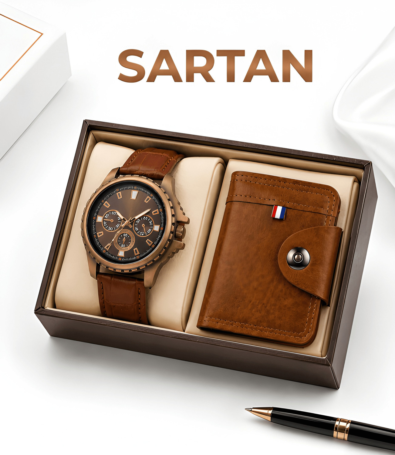 Image of SARTAN Men's Watch Wallet Combo SARTAN Men's Watch Wallet Combo Analog Watch - For Men