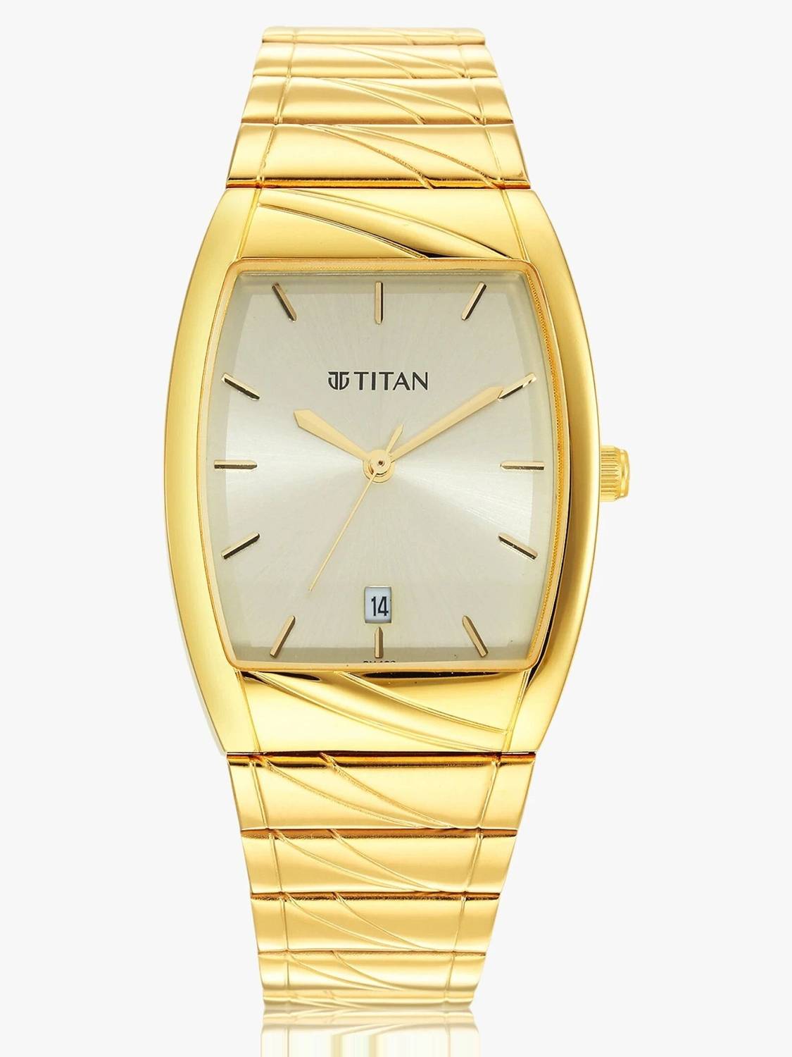 Titan 9315YM05 Karishma Champagne Dial Gold Watch - Image 3