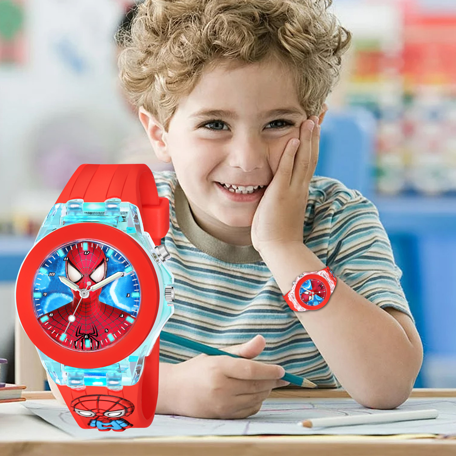 Image of MIVAAN red spiderman Analog Watch - For Boys & Girls