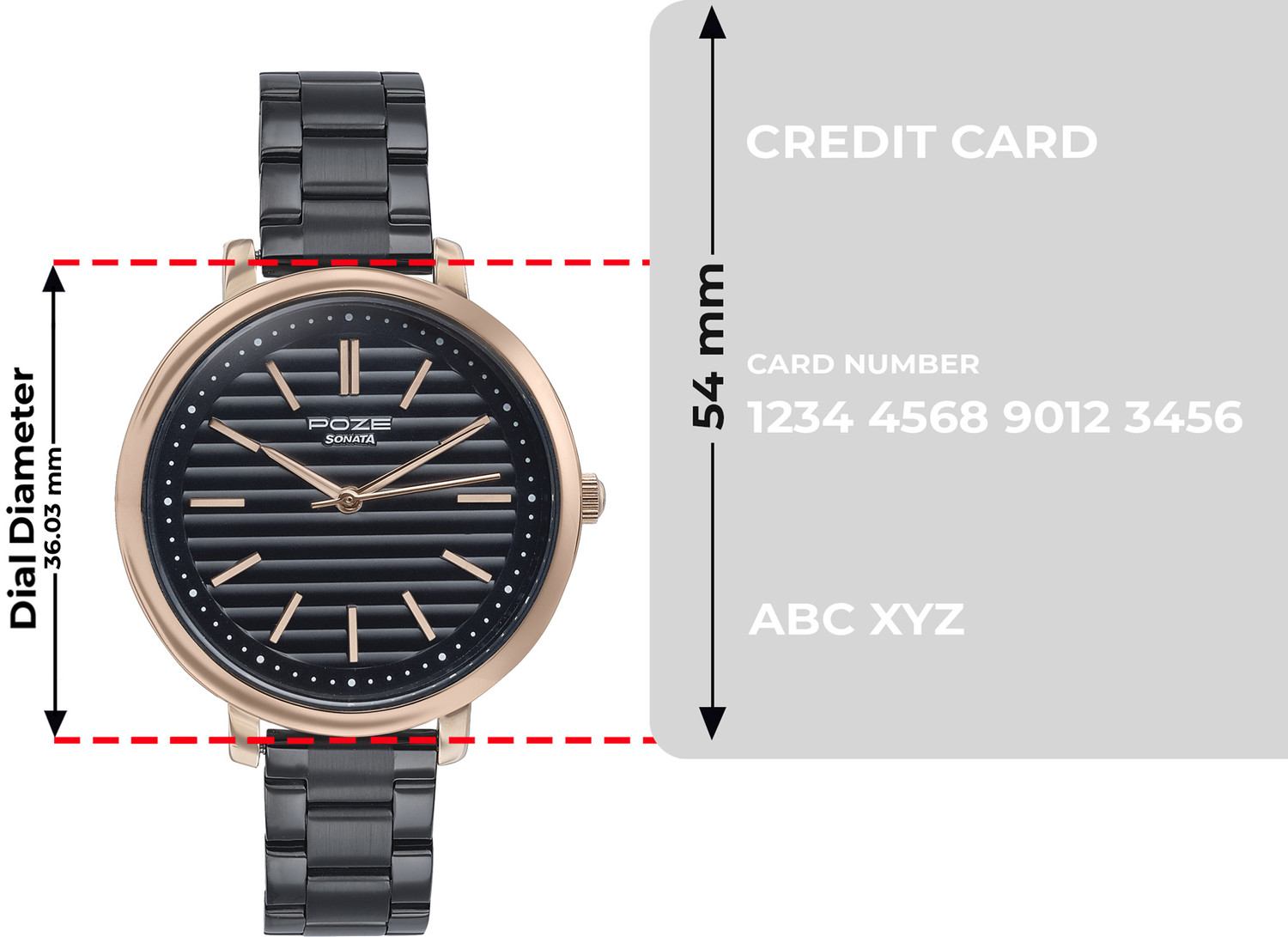 Image of SONATA Poze - Metal Analog Watch - For Women