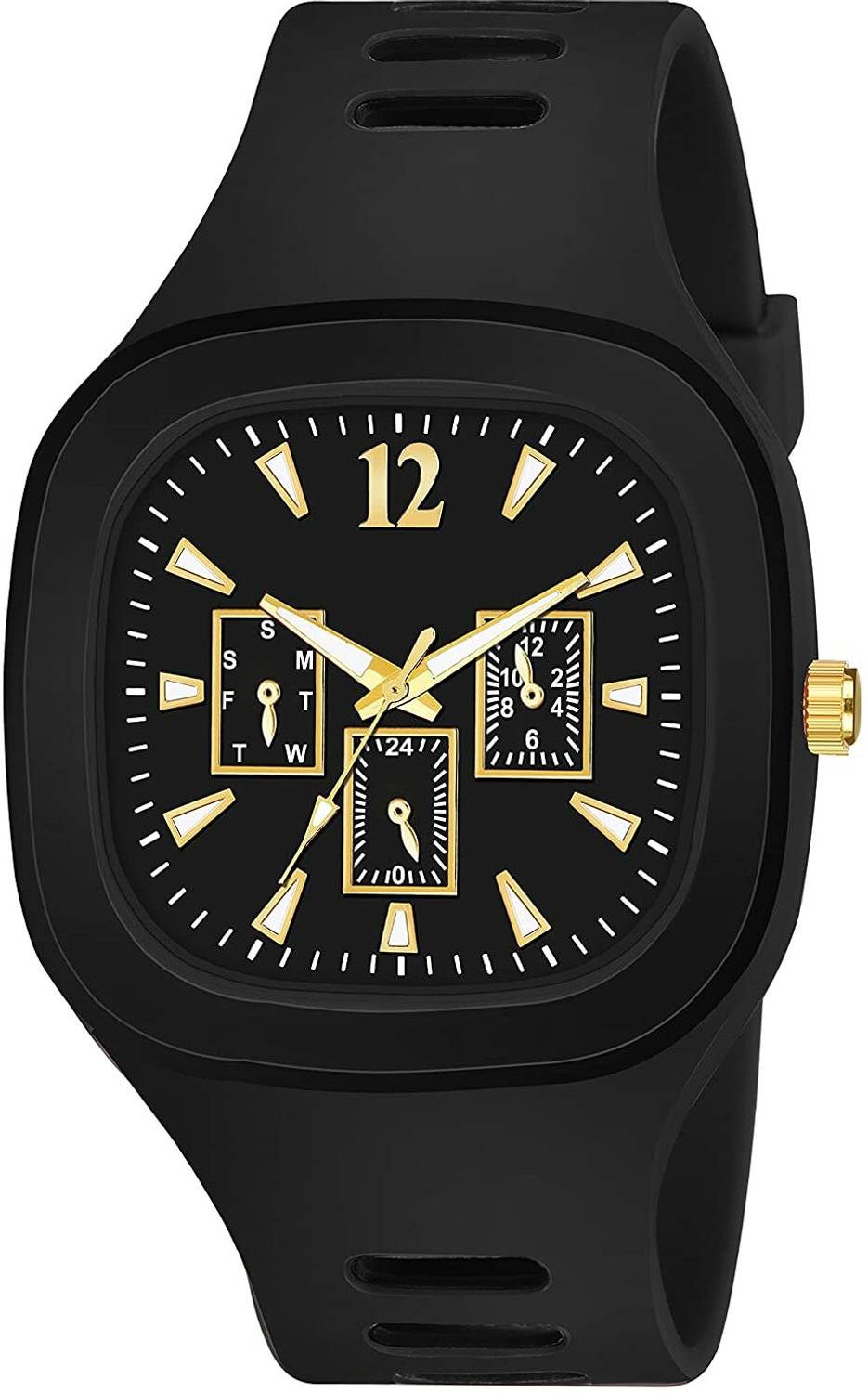 Capitalpoint Square Multi DIAL Analog Silicon Strap Capital Stylish Designer Analog Watch Capitalpoint Silicone PU Strap Watch Analog Watch - For Boys & Girls