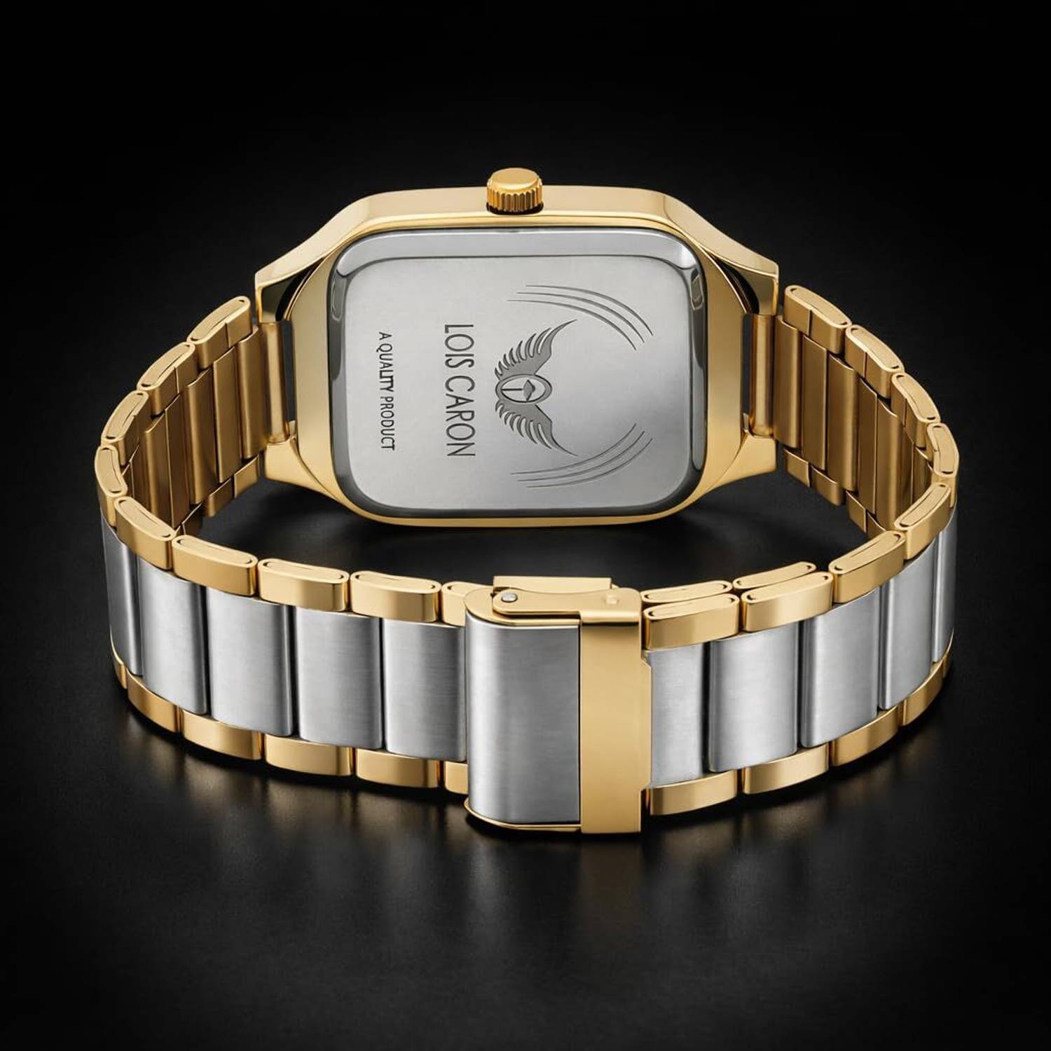 LOIS CARON LCS-8567 Gold Square Quartz Watch - Image 5
