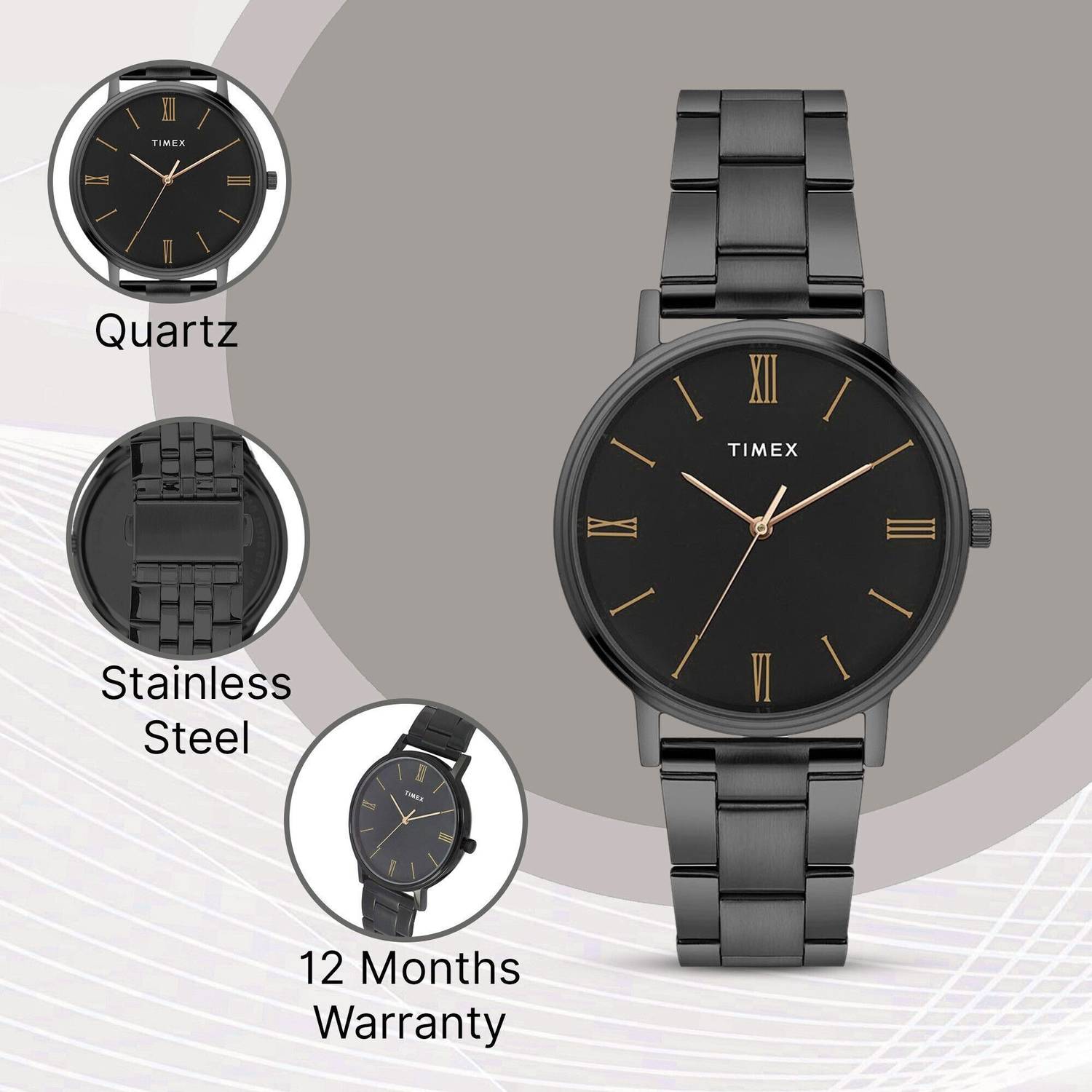 TIMEX Black Dial Analog Watch - For Men - Image 5