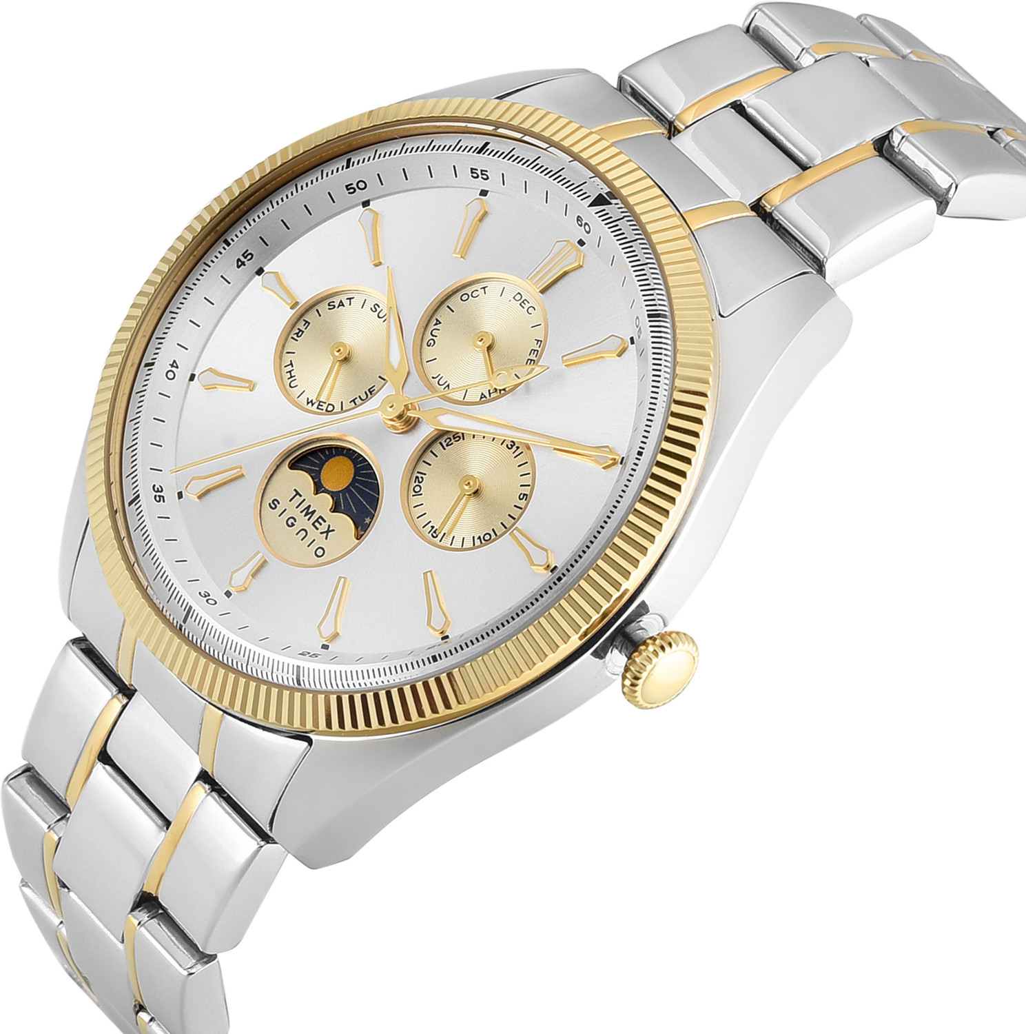Image of TIMEX TWEG34401 Signio Round 43mm Silver Dial Analog Watch - For Men