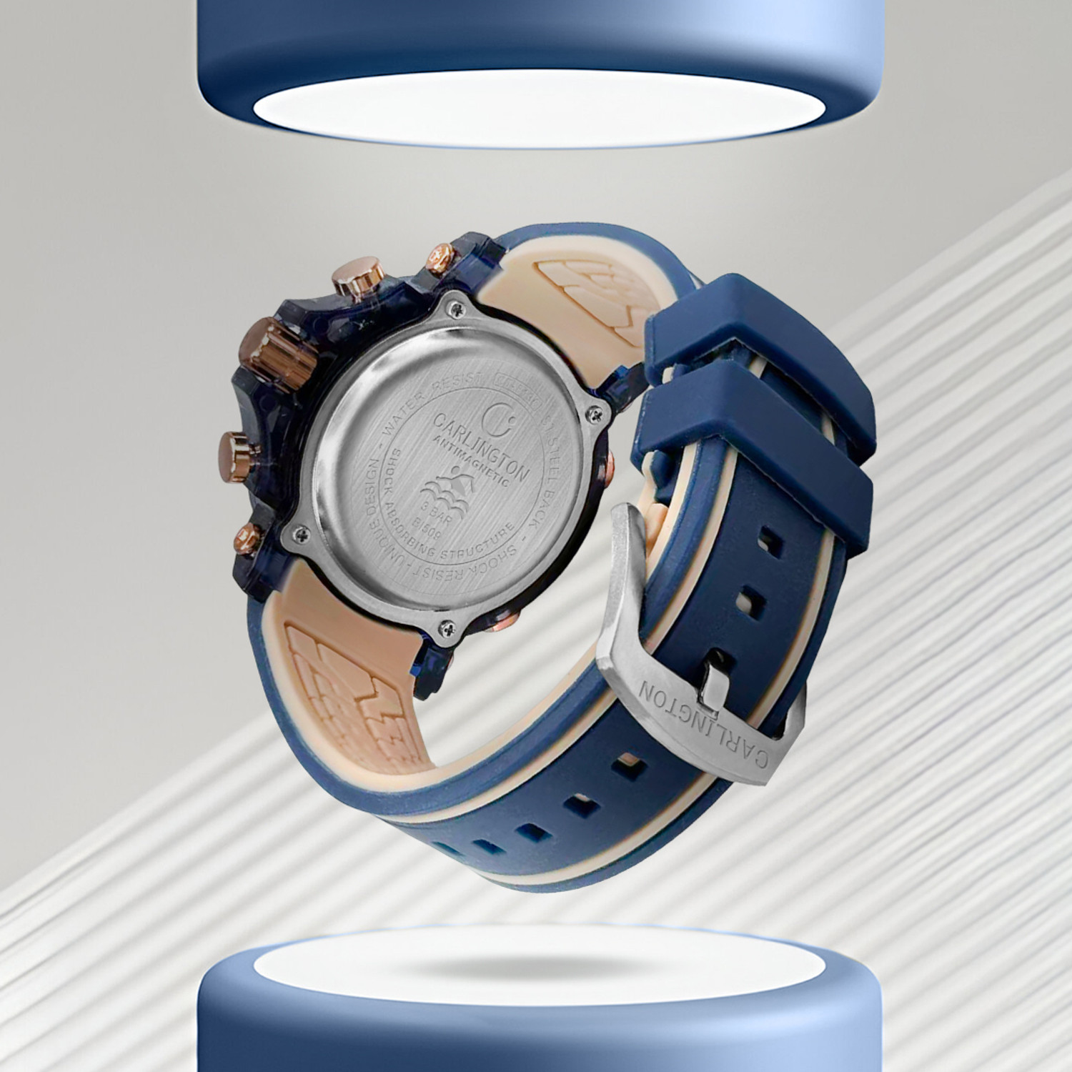 Image of Carlington CT 8140 Blue Velocity Series Analog-Digital Watch - For Men