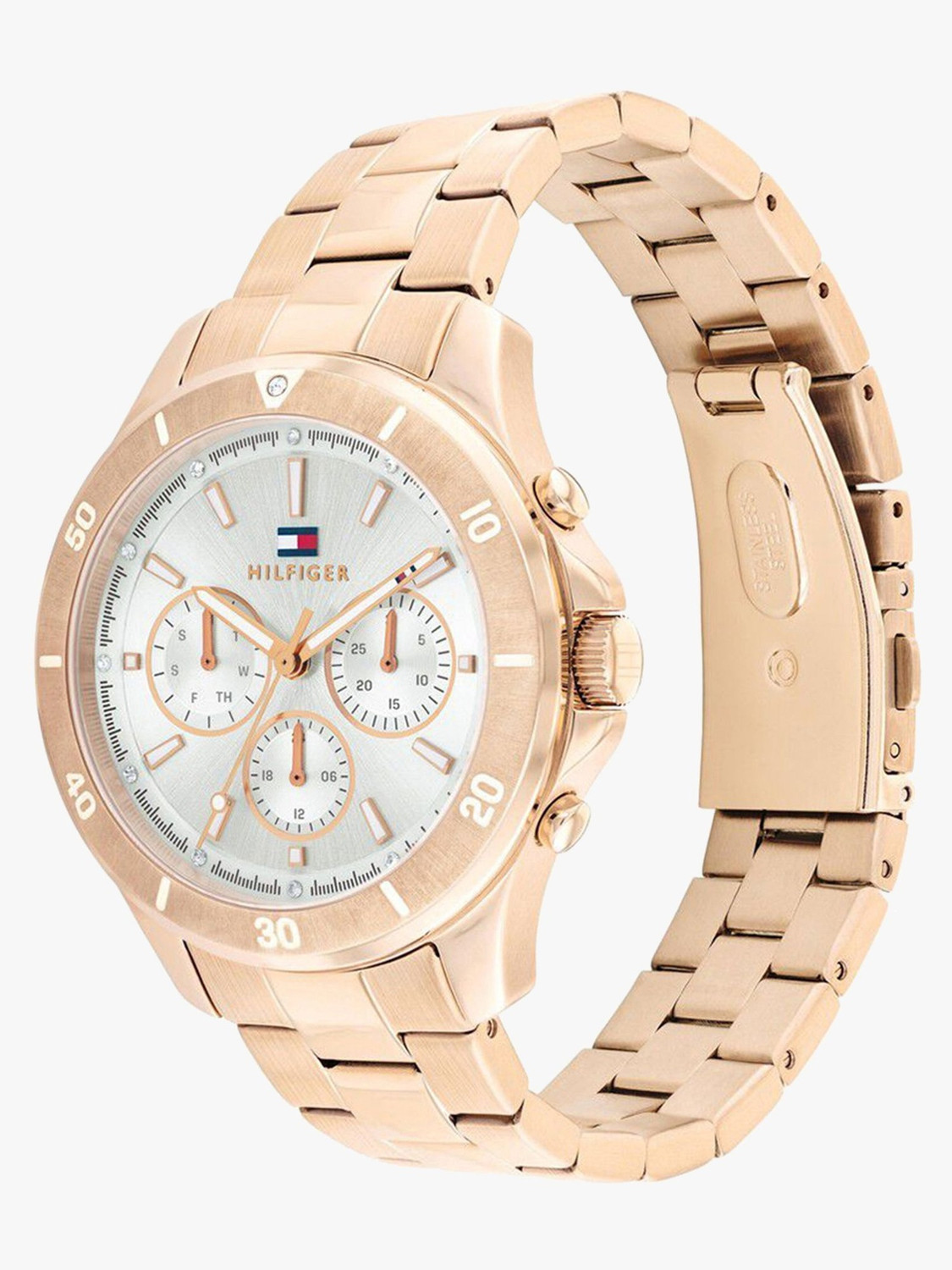Image of Tommy Hilfiger Multifunction Silver Dial Rose Gold SS Strap Analog Watch - For Women TH1782639,NTTH1782639
