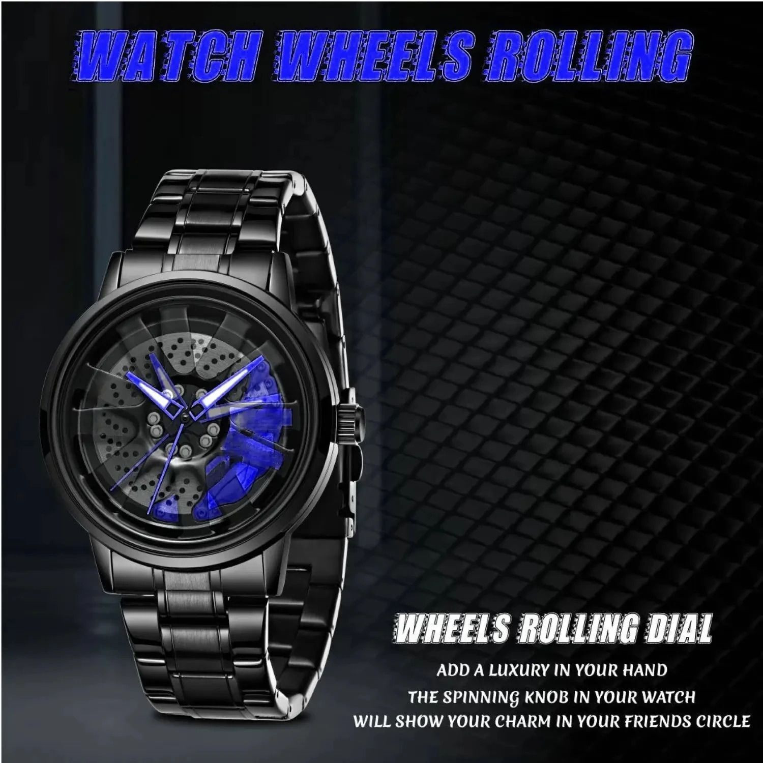 Image of REGARDS Spinning car wheel rotating gyro red watch Analog Watch - For Men