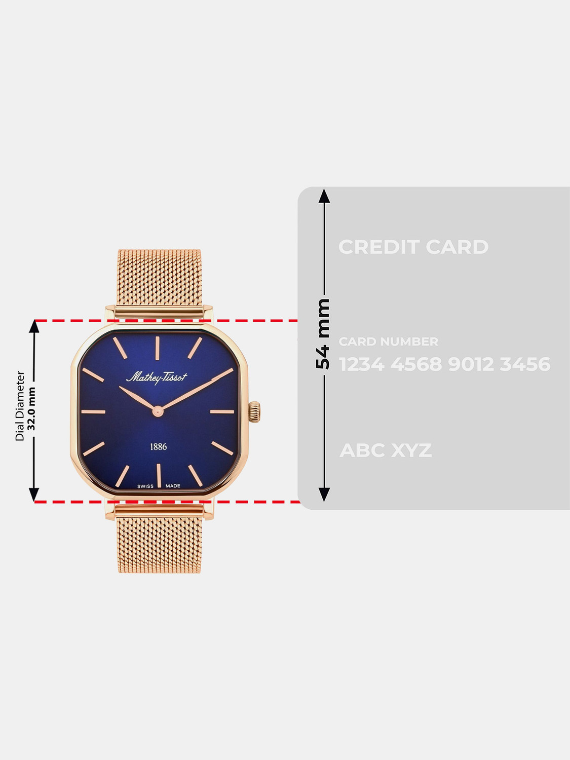 Image of Mathey-Tissot D7917PBU Swiss Made Blue Dial Analog Watch - For Women