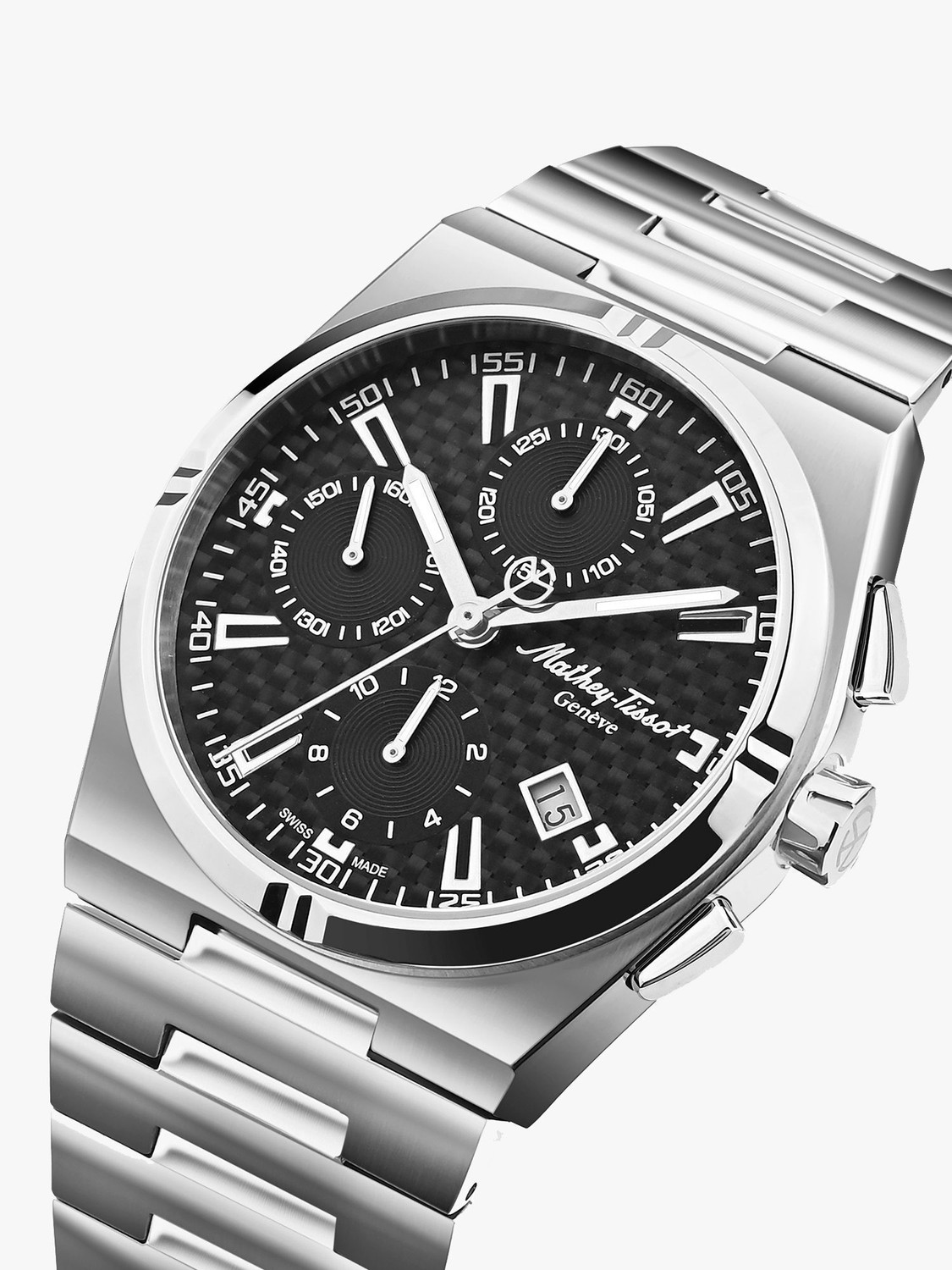 Image of Mathey-Tissot Zeus Chrono Automatic Swiss Made Zeus Chrono Automatic Black Dial Analog Watch - For Men