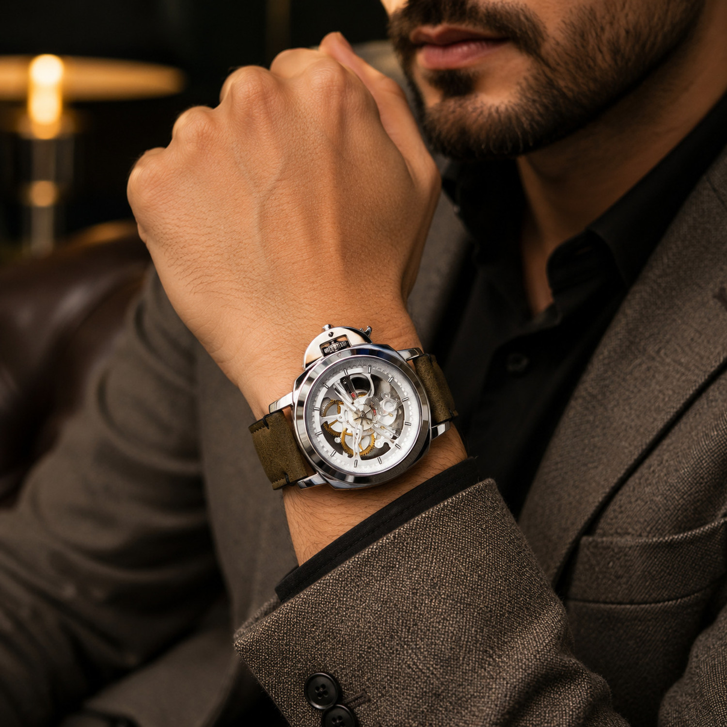 Image of italigs Italigs Forest Phantom Skeleton Analog Watch Italigs Forest Luxury Skeleton Series Analog Watch - For Men