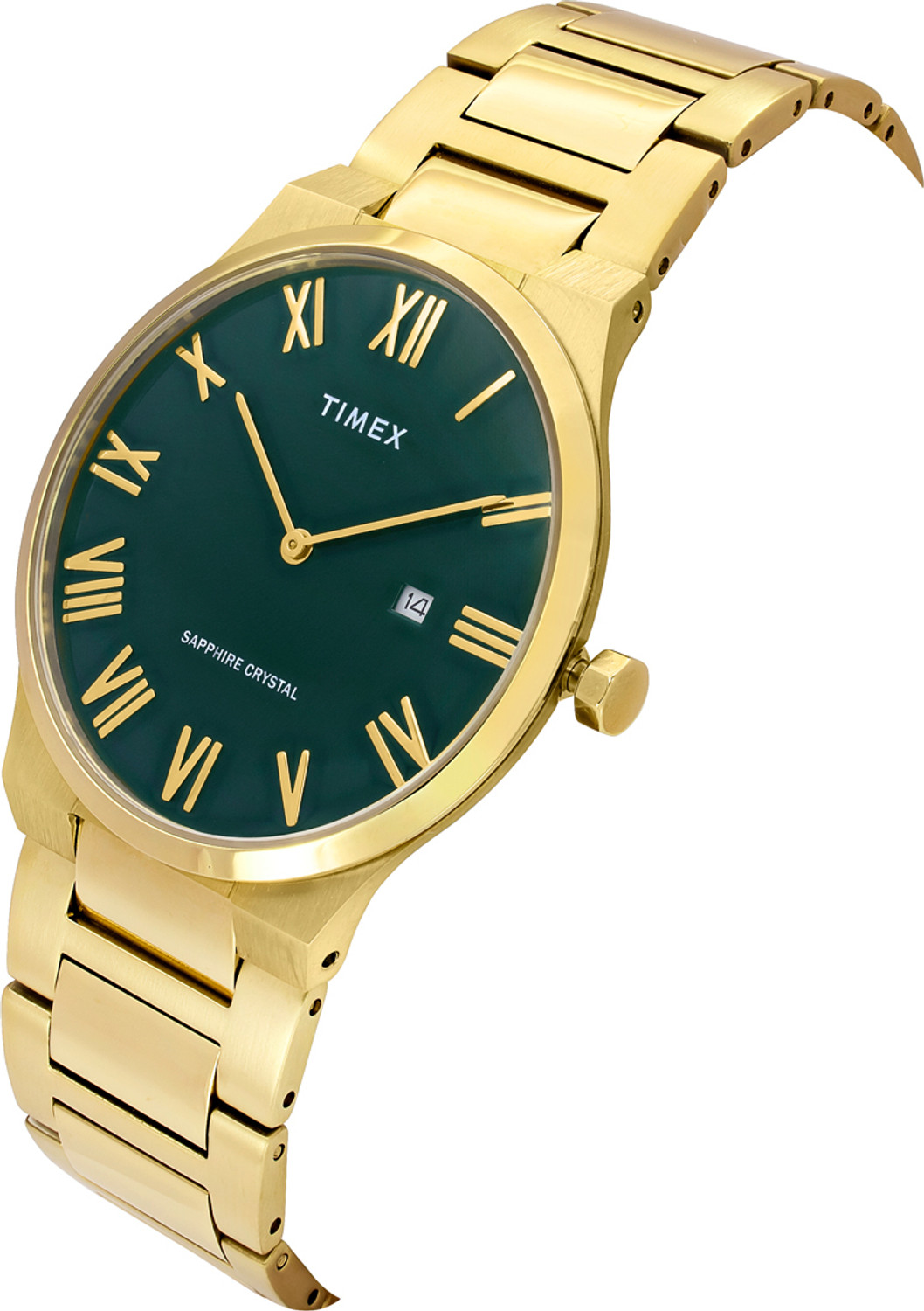 Image of TIMEX TWEG23608 Signio Round 41mm Green Dial Analog Watch - For Men