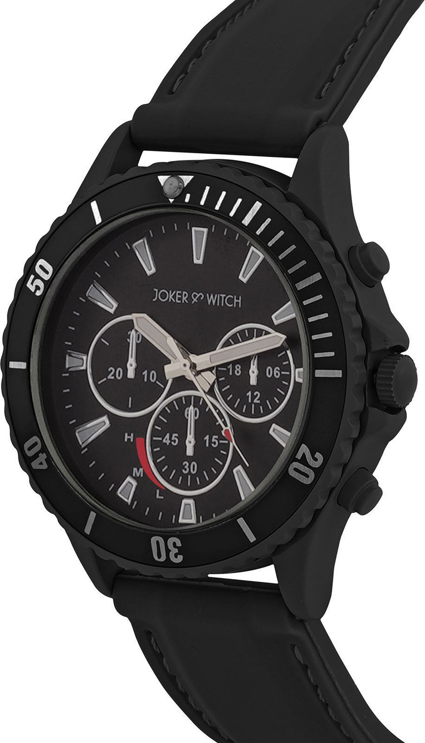 Image of Joker & Witch SPACEY ALL BLACK SILICON STRAP WATCH Analog Watch - For Men