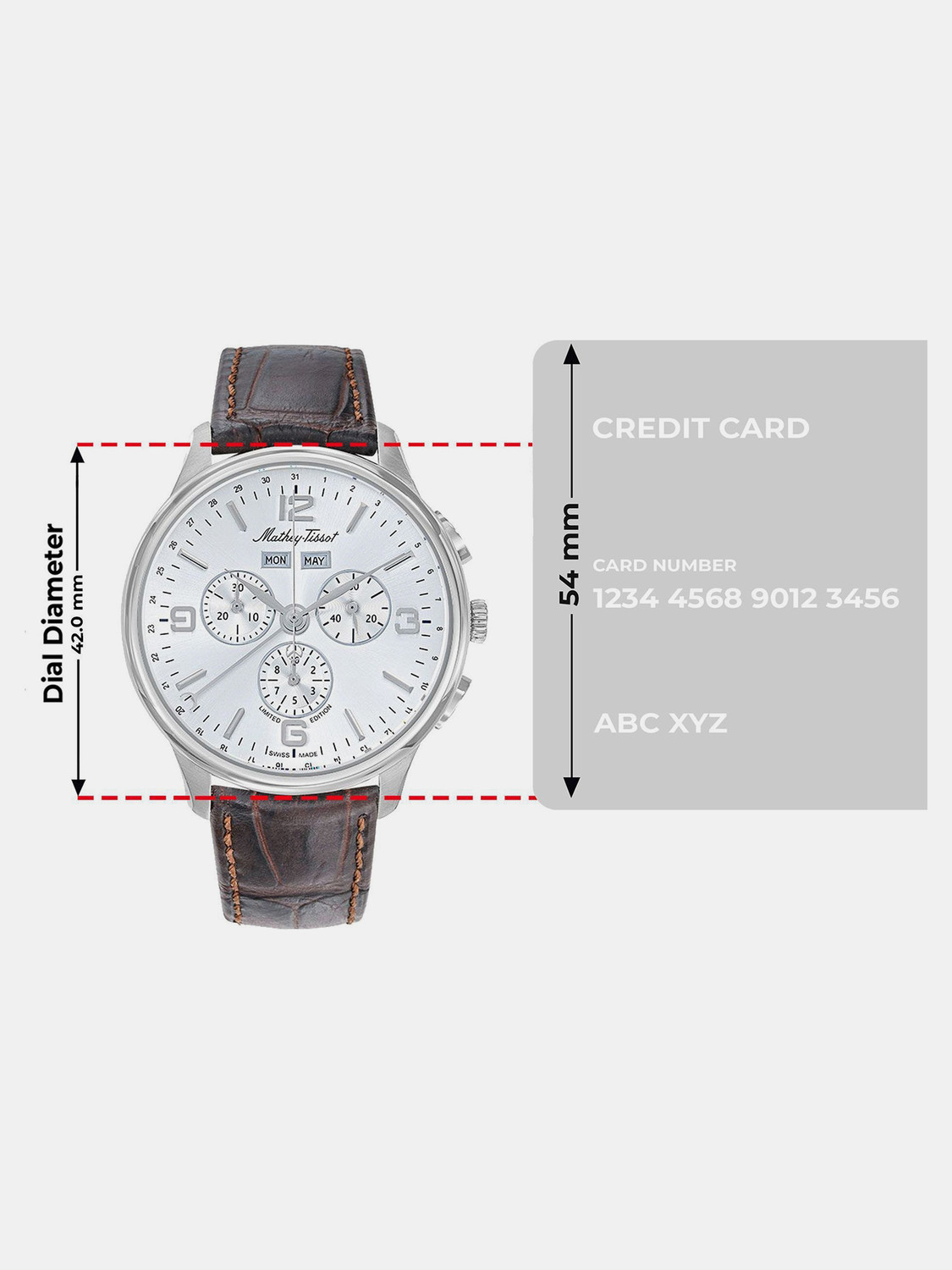 Image of Mathey-Tissot H1886CHSA Swiss Made Edmond 5040F Chronograph Silver-Tone Dial Analog Watch - For Men