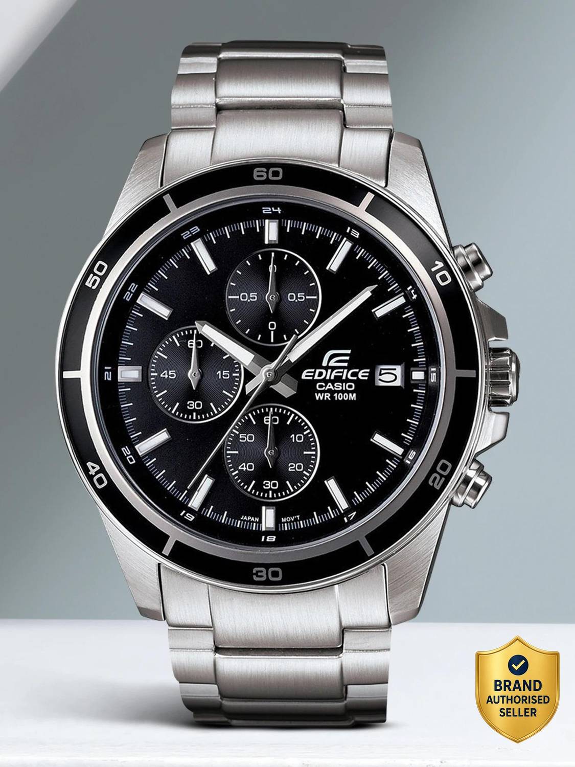 CASIO Edifice EFR-526D-1AVUDF Black Dial Silver Steel Watch