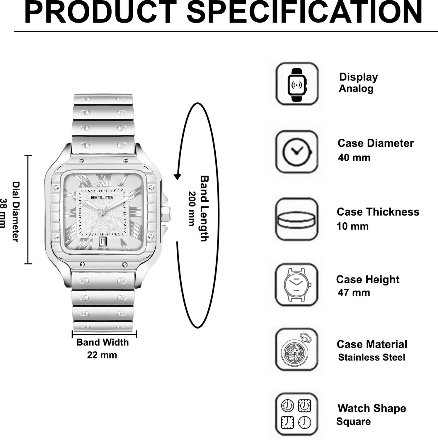 Benling Luxury Analog Watch For Men - Image 3