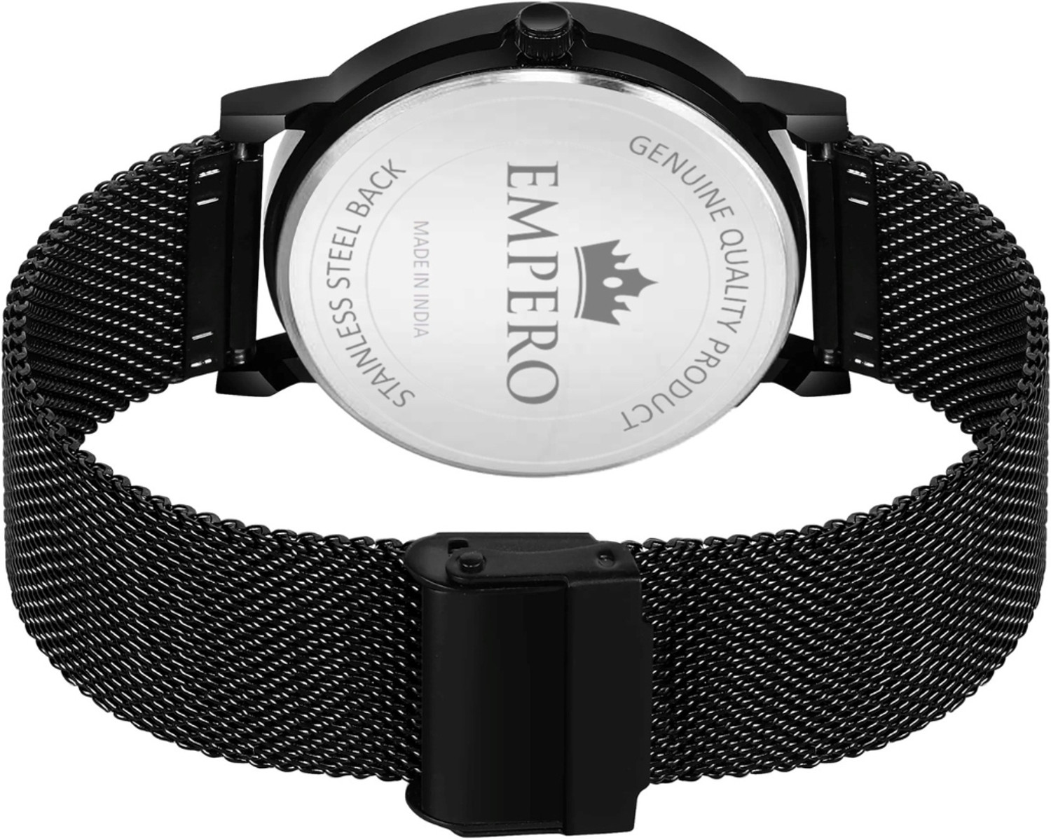 Image of EMPERO EAB104 Black Nova Series Mesh Strap Minimalist Unisex Analog Watch for Women Analog Watch - For Men