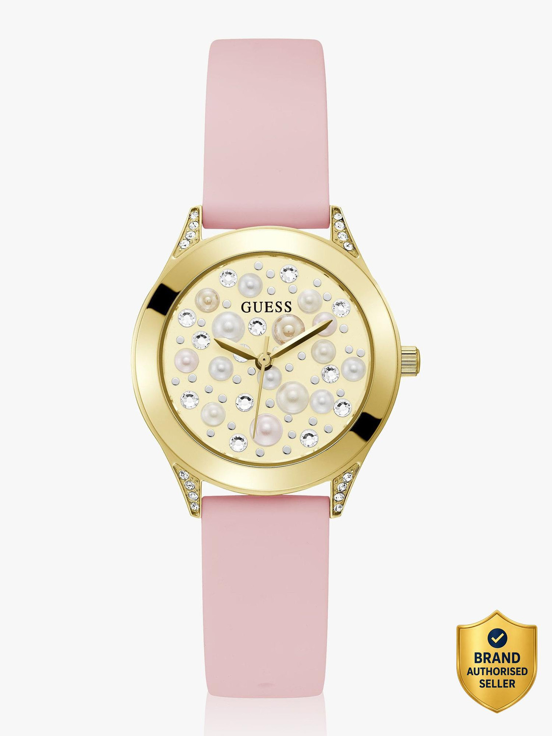 Image of GUESS Champagne Dial Analog Watch - For Women