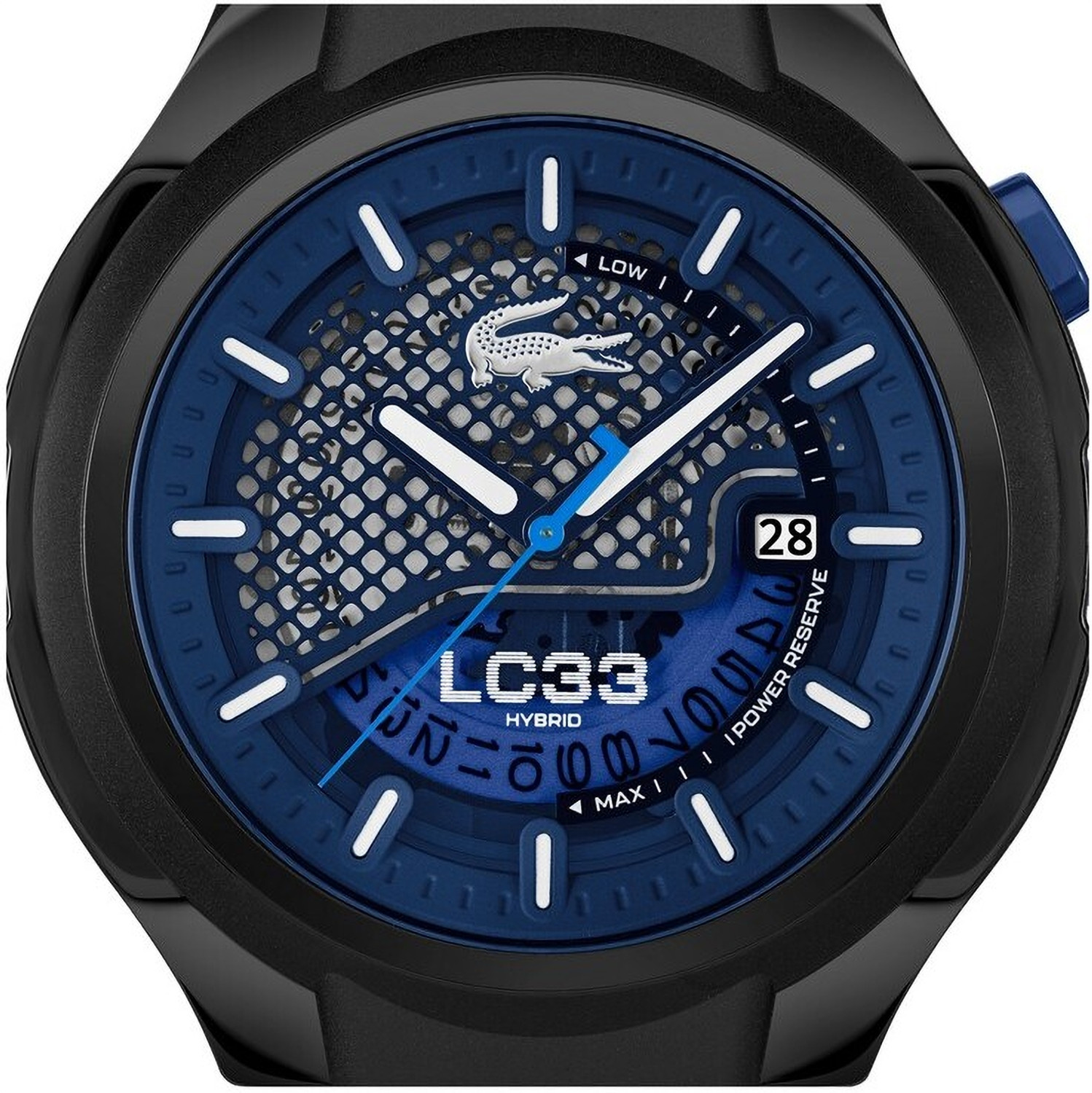 Image of Lacoste Lc33 Mech Hybrid Automatic Blue Round Dial Men's Watch - 2011467 Analog Watch - For Men 2011467
