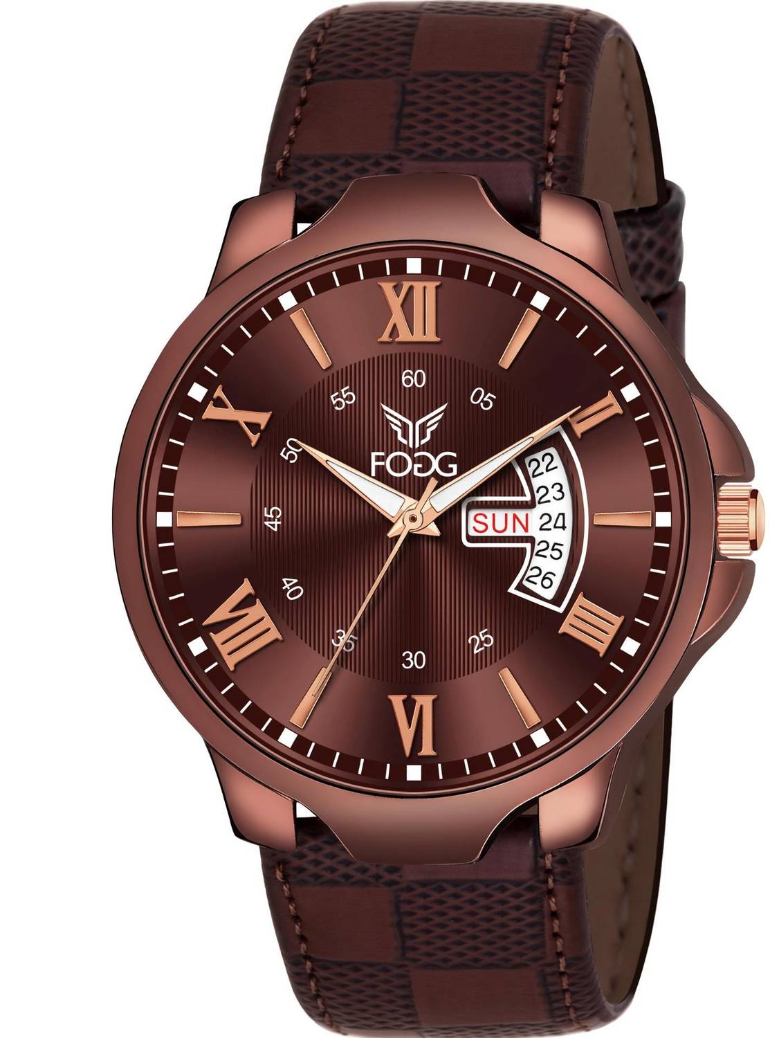 Fogg 1164-BR Brown Day and Date Unique New Analog Watch – For Men