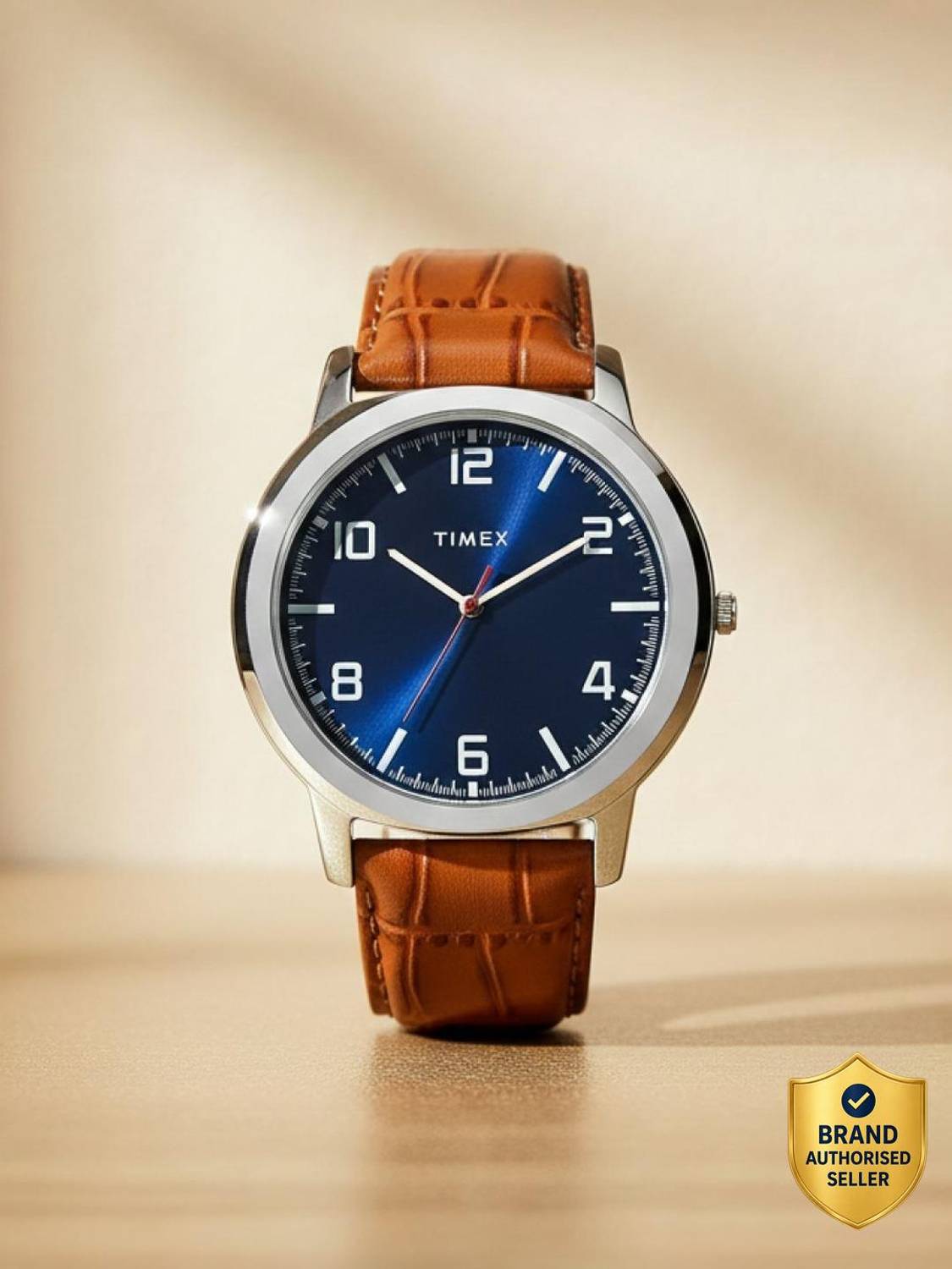 TIMEX Navy Dial Leather Strap Analog Watch for Men