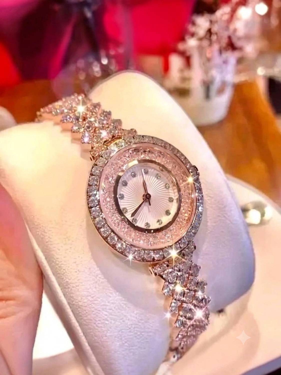 luxify Rose Sparkle Princess Crystal Watch - Image 1