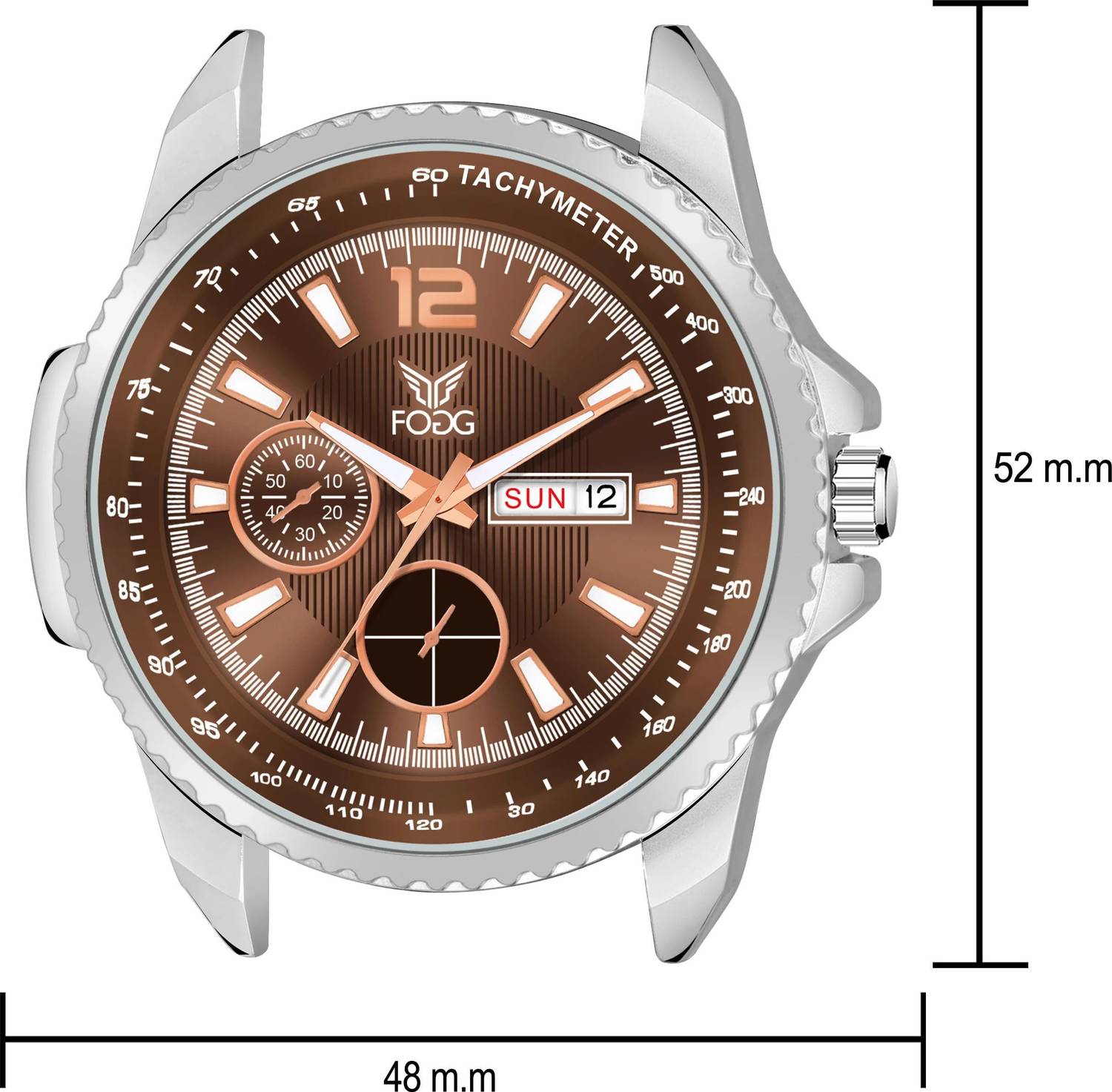 FOGG 1219-Brown Day and Date Display Analog Watch - For Men - Buy