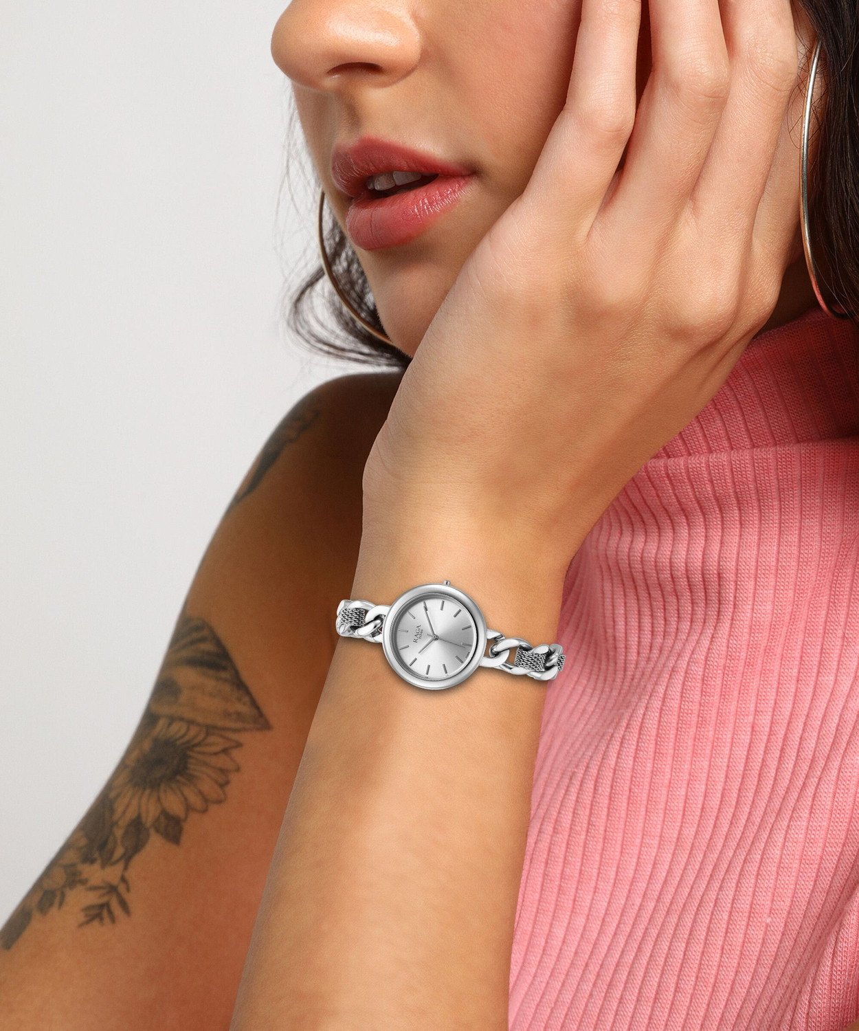 Image of Titan Titan Raga Showstopper Silver Dial Silver MetalStrap Analog Watch - For Women