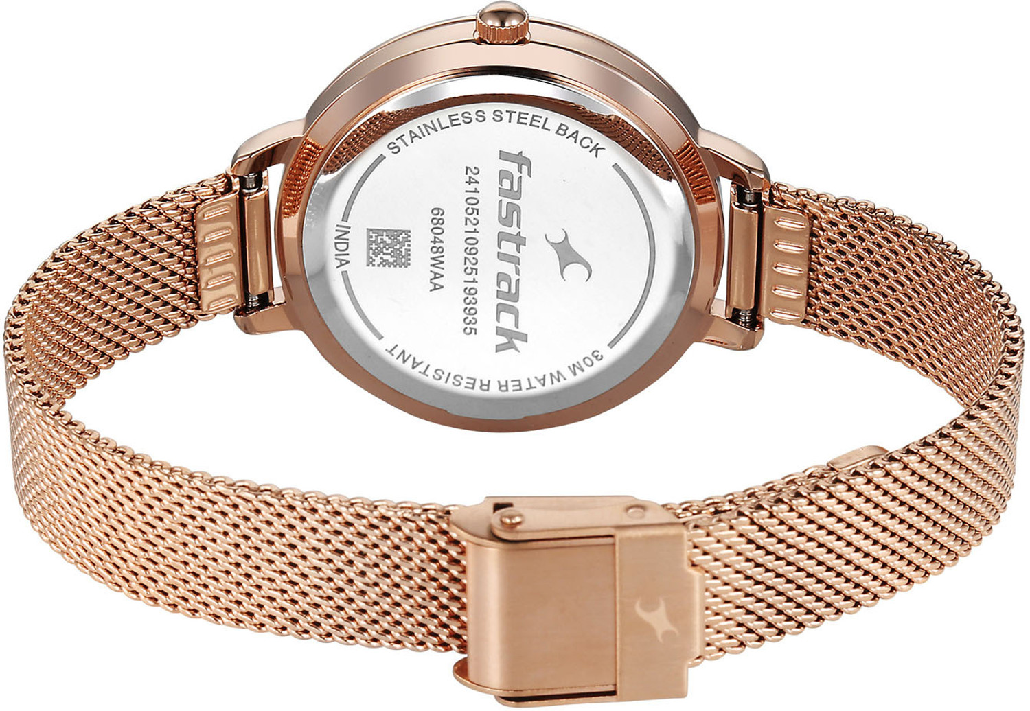 Image of Fastrack Stunners X Fastrack Stunners X Quartz DBlue Dial Rose Gold Stainless steel Strap Analog Watch - For Men