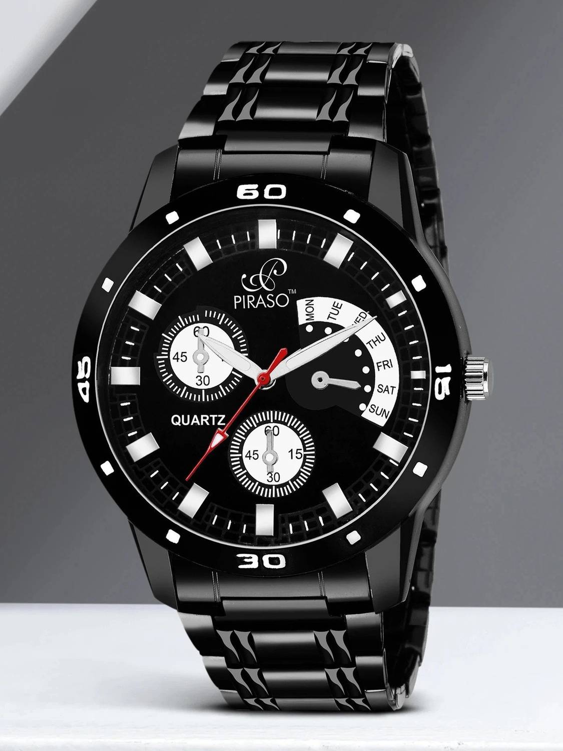 PIRASO PIRASO BLACK CHAIN WATCH Analogue Display with Exclusive Design Analog Watch – For Men