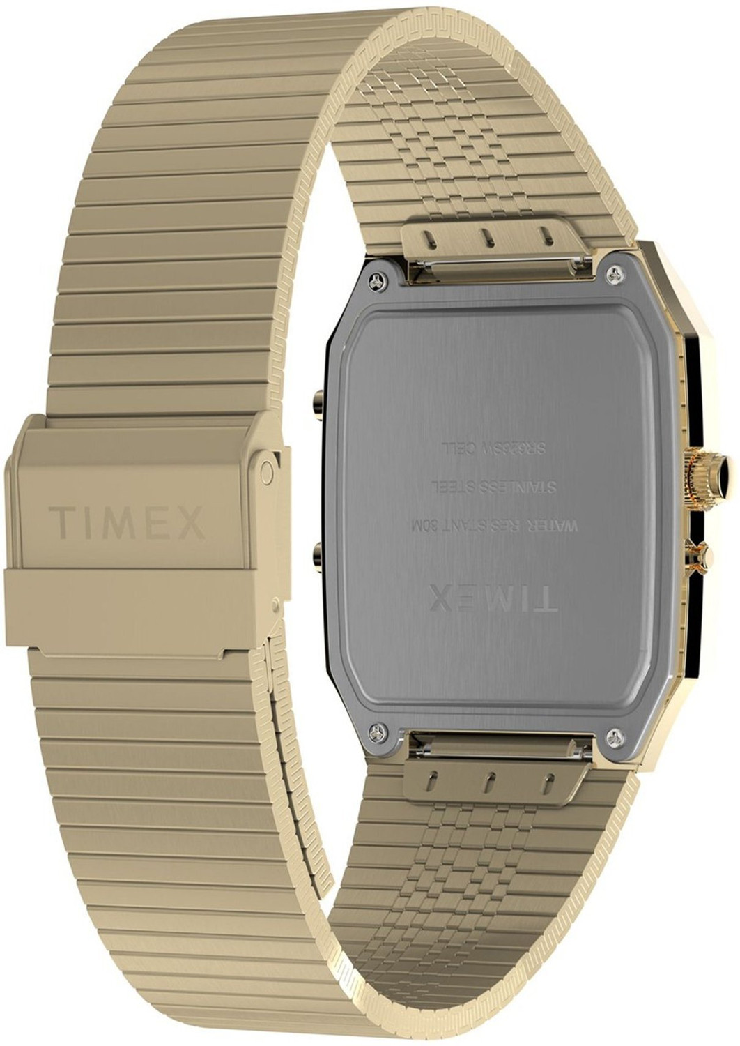 Image of TIMEX Reissue Rectangle 33mm Champagne Dial Analog-Digital Watch - For Men