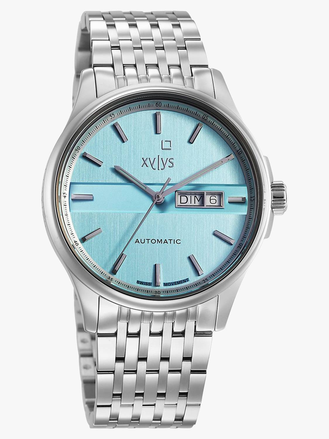 XYLYS Urbanite Analog with Date Dial Silver Stainless Steel Strap