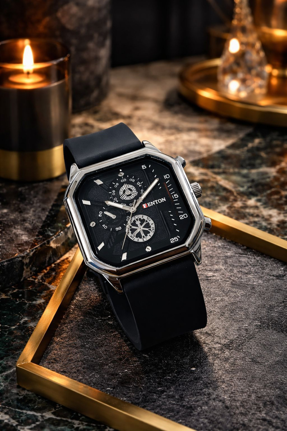 Image of FENlX Skeleton Dial Analog Men's Watch with Silicone Strap Analog Watch - For Men