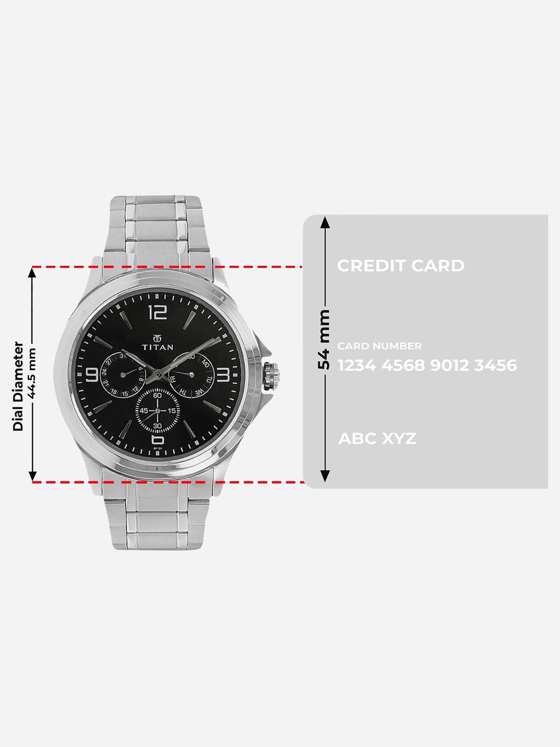 Titan Eco Multifunction Black Dial Silver Stainless Steel Watch - Image 5