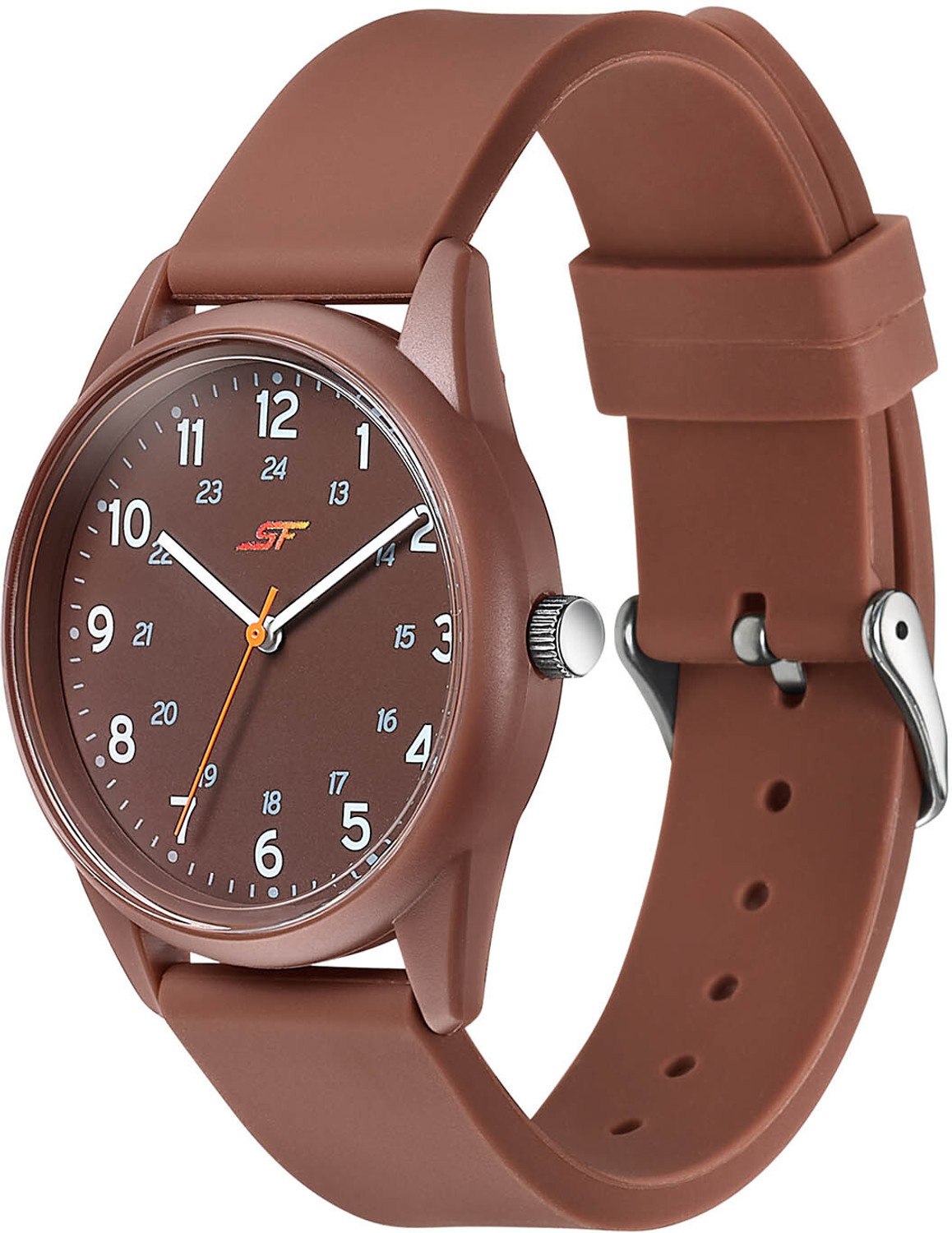 Image of SONATA SF Field watch SF Field Analog Brown Dial Brown Silicon Strap Analog Watch - For Men
