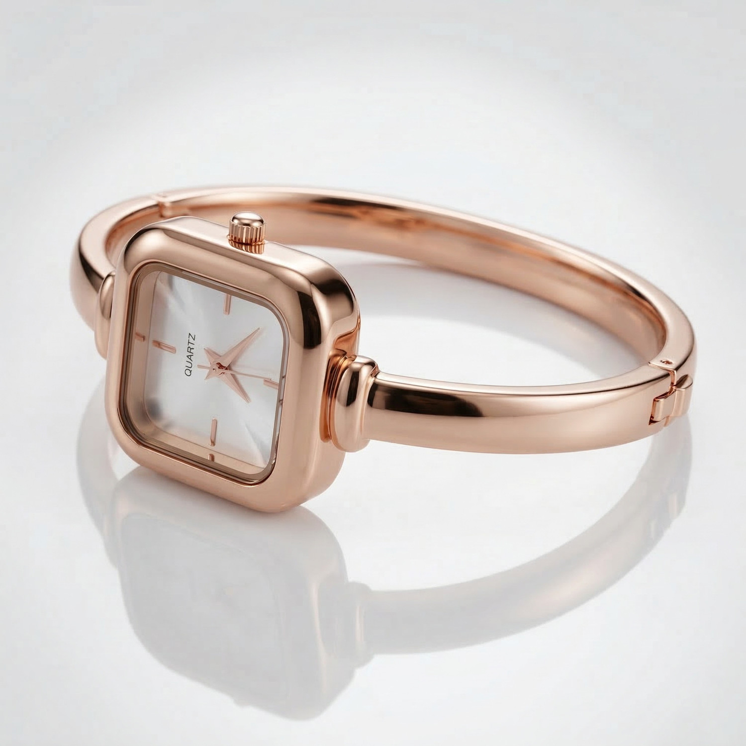 Image of WiseWalker Women & Girls Rose Gold Square Dial Bangle Watch Analog Watch - For Women
